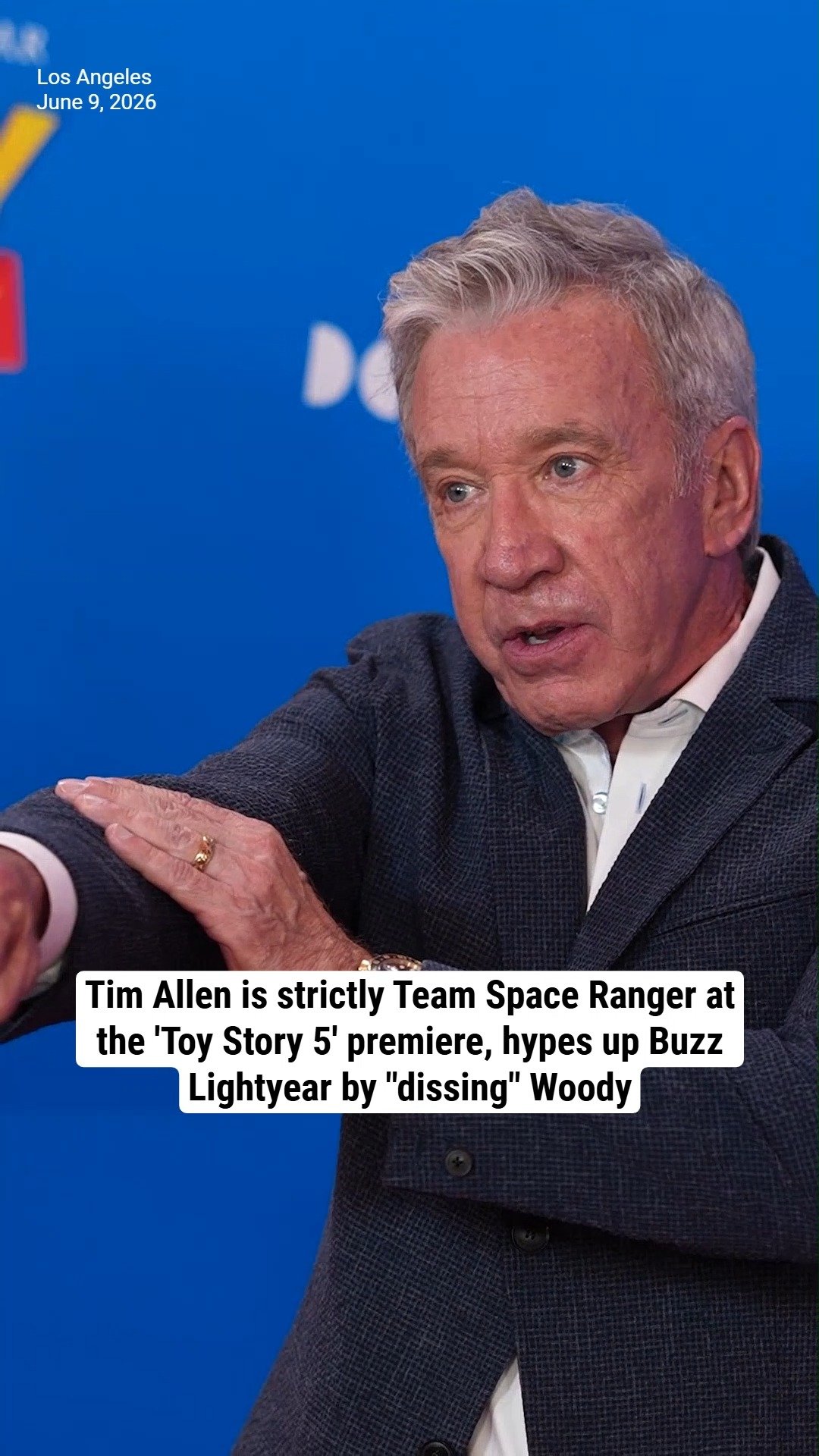 Tim Allen is strictly Team Space Ranger at the 'Toy Story 5' premiere, hypes up Buzz Lightyear by "dissing" Woody