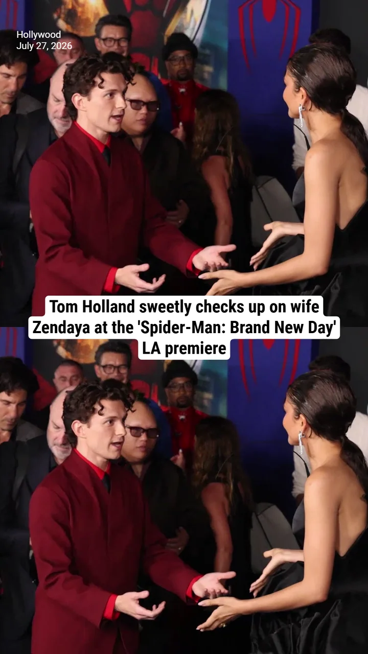 Tom Holland sweetly checks up on wife Zendaya at the 'Spider-Man: Brand New Day' LA premiere