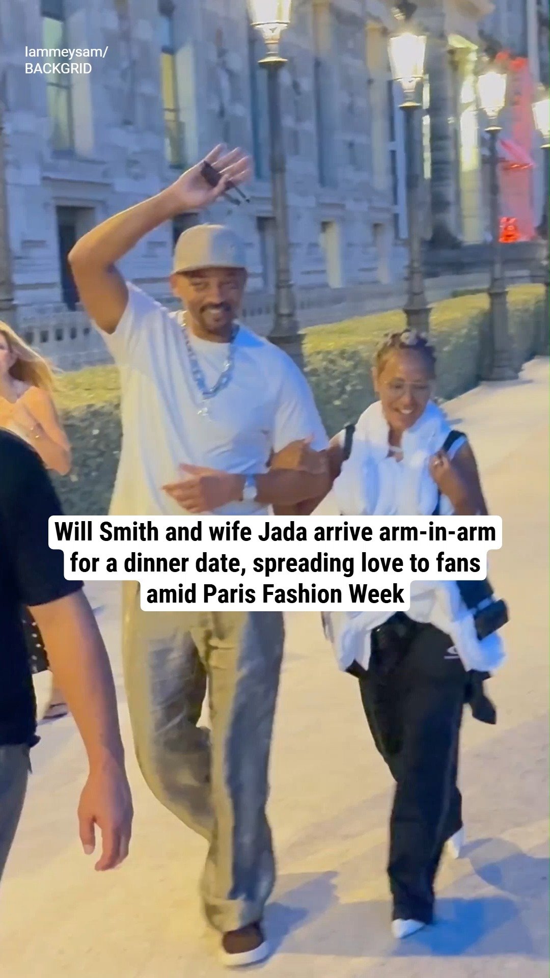 Will Smith and wife Jada arrive arm-in-arm for a dinner date, spreading love to fans amid Paris Fashion Week
