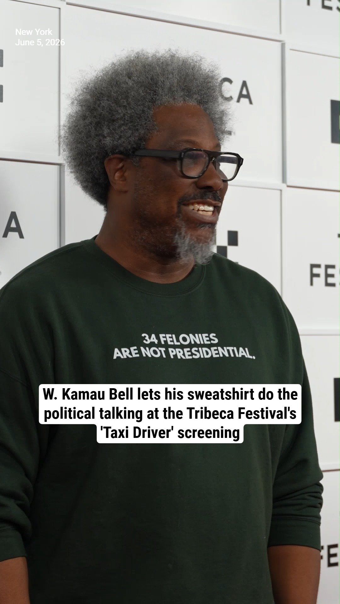 W. Kamau Bell lets his sweatshirt do the political talking at the Tribeca Festival's 'Taxi Driver' screening