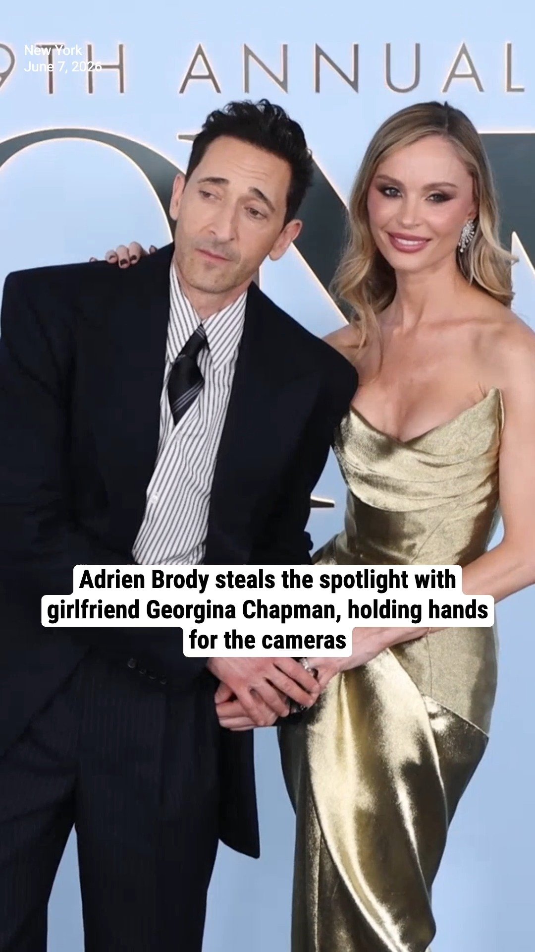 Adrien Brody steals the spotlight with girlfriend Georgina Chapman, holding hands for the cameras