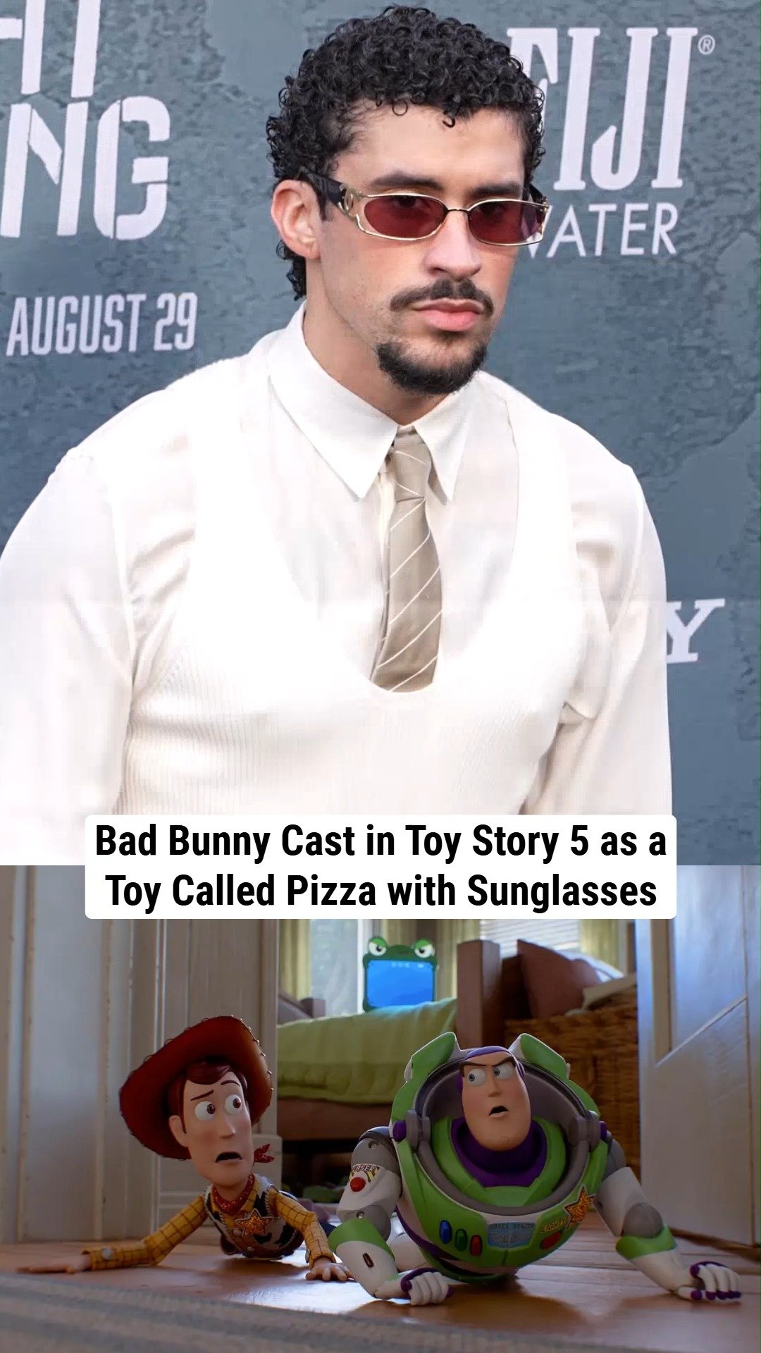 Bad Bunny Cast in Toy Story 5 as a Toy Called Pizza with Sunglasses