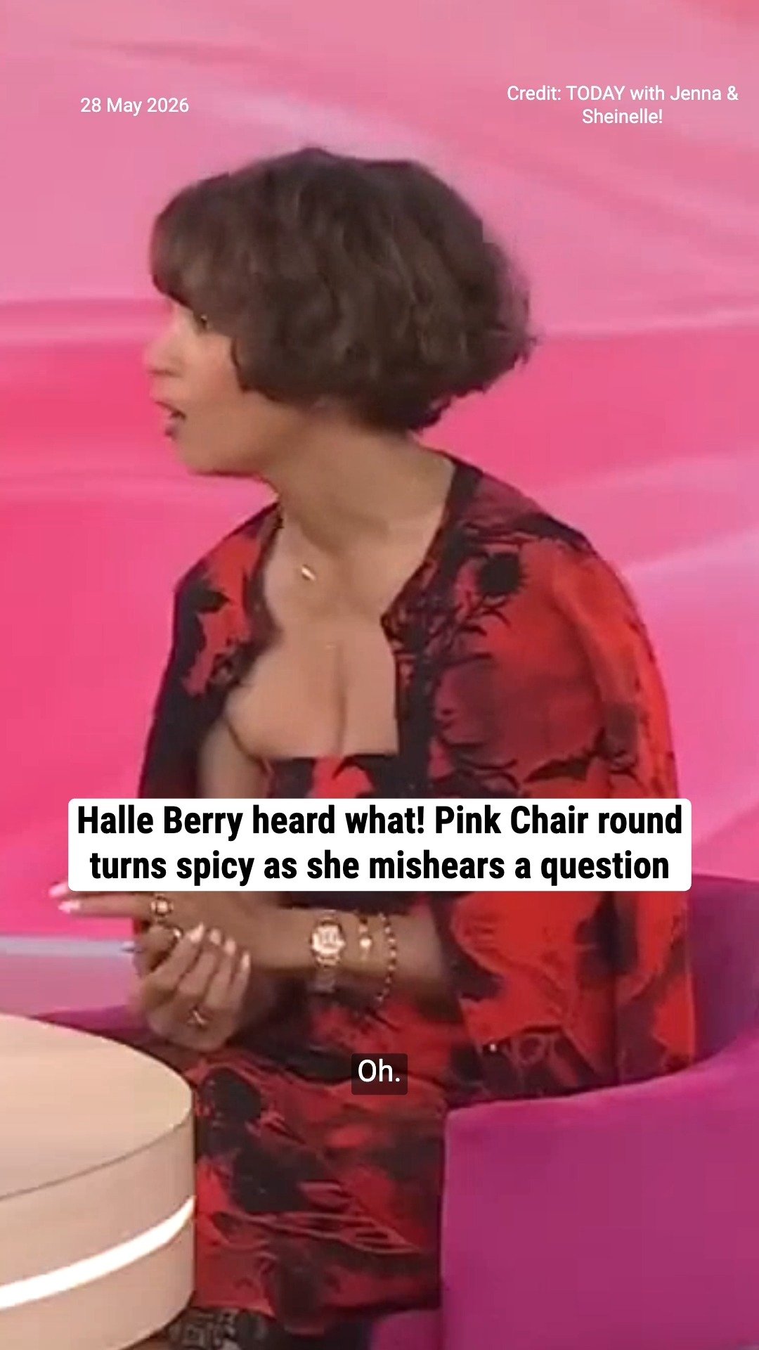 Halle Berry heard what! Pink Chair round turns spicy as she mishears a question
