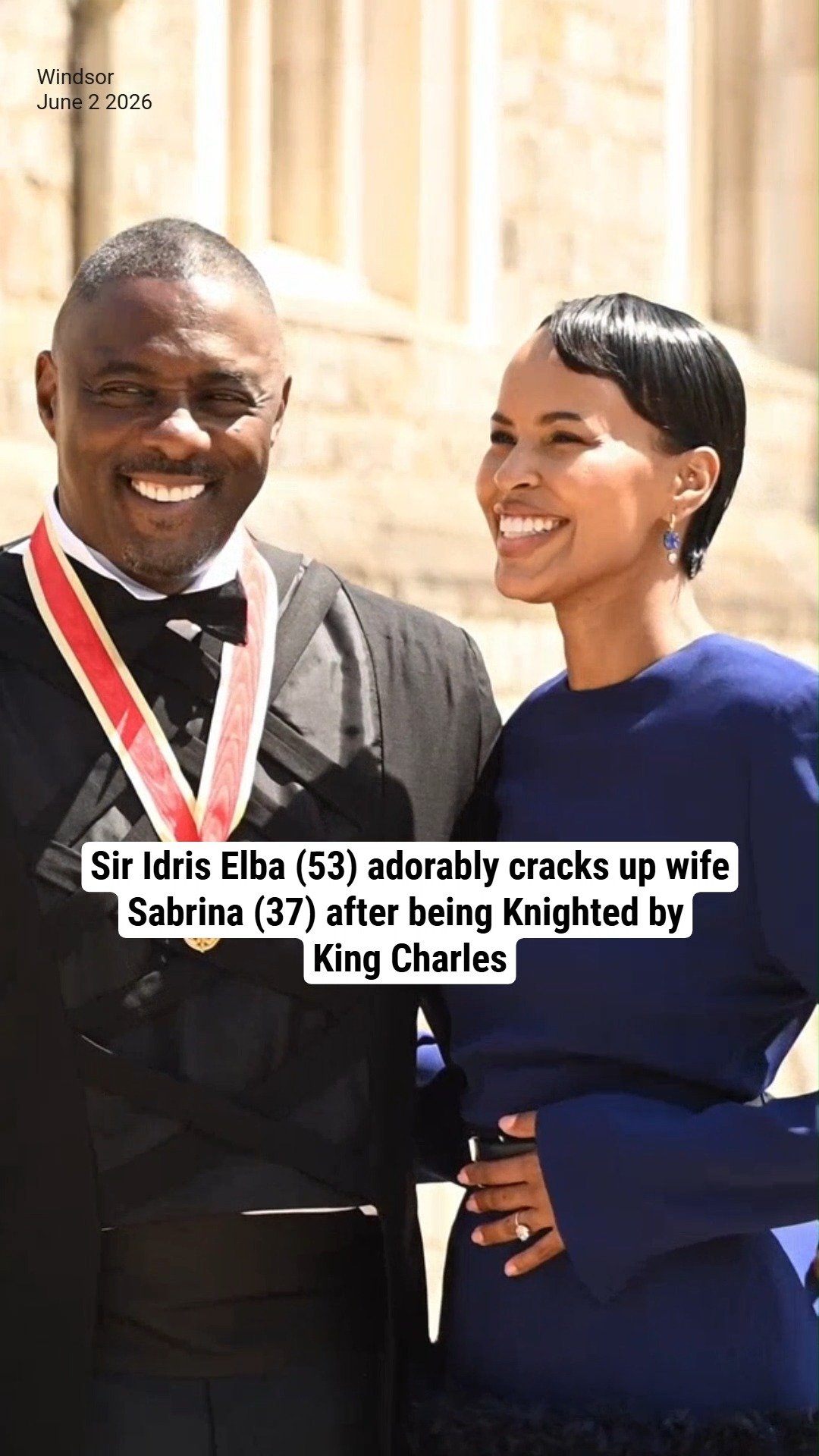 Sir Idris Elba (53) adorably cracks up wife Sabrina (37) after being Knighted by King Charles