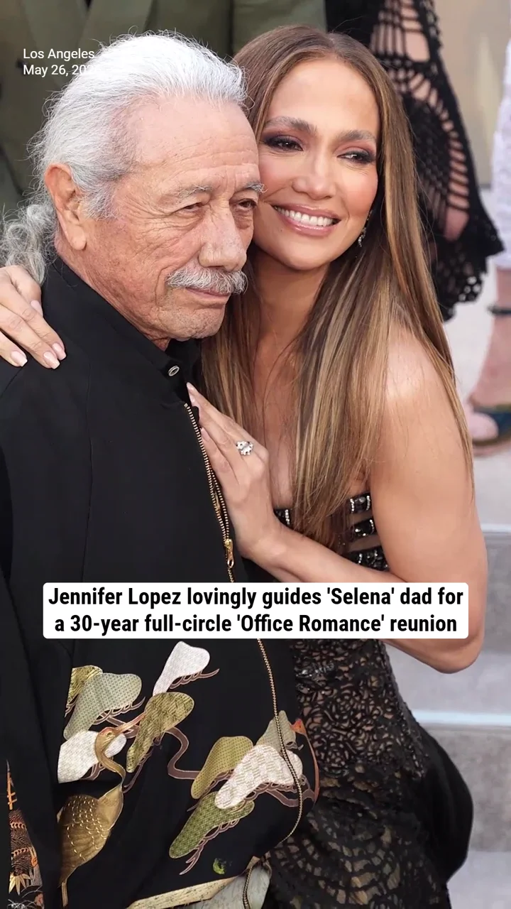 Jennifer Lopez lovingly guides 'Selena' dad for a 30-year full-circle 'Office Romance' reunion