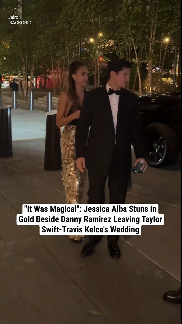 "It Was Magical": Jessica Alba Stuns in Gold Beside Danny Ramirez Leaving Taylor Swift-Travis Kelce's Wedding
