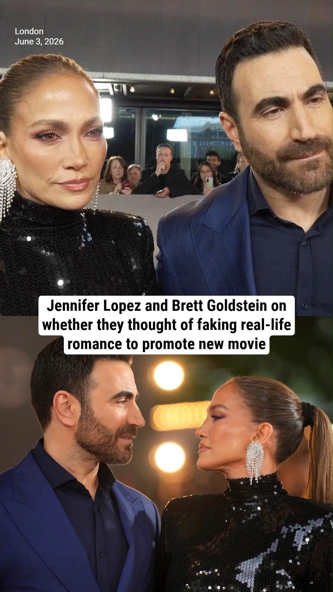 Jennifer Lopez and Brett Goldstein on whether they thought of faking real-life romance to promote new movie
