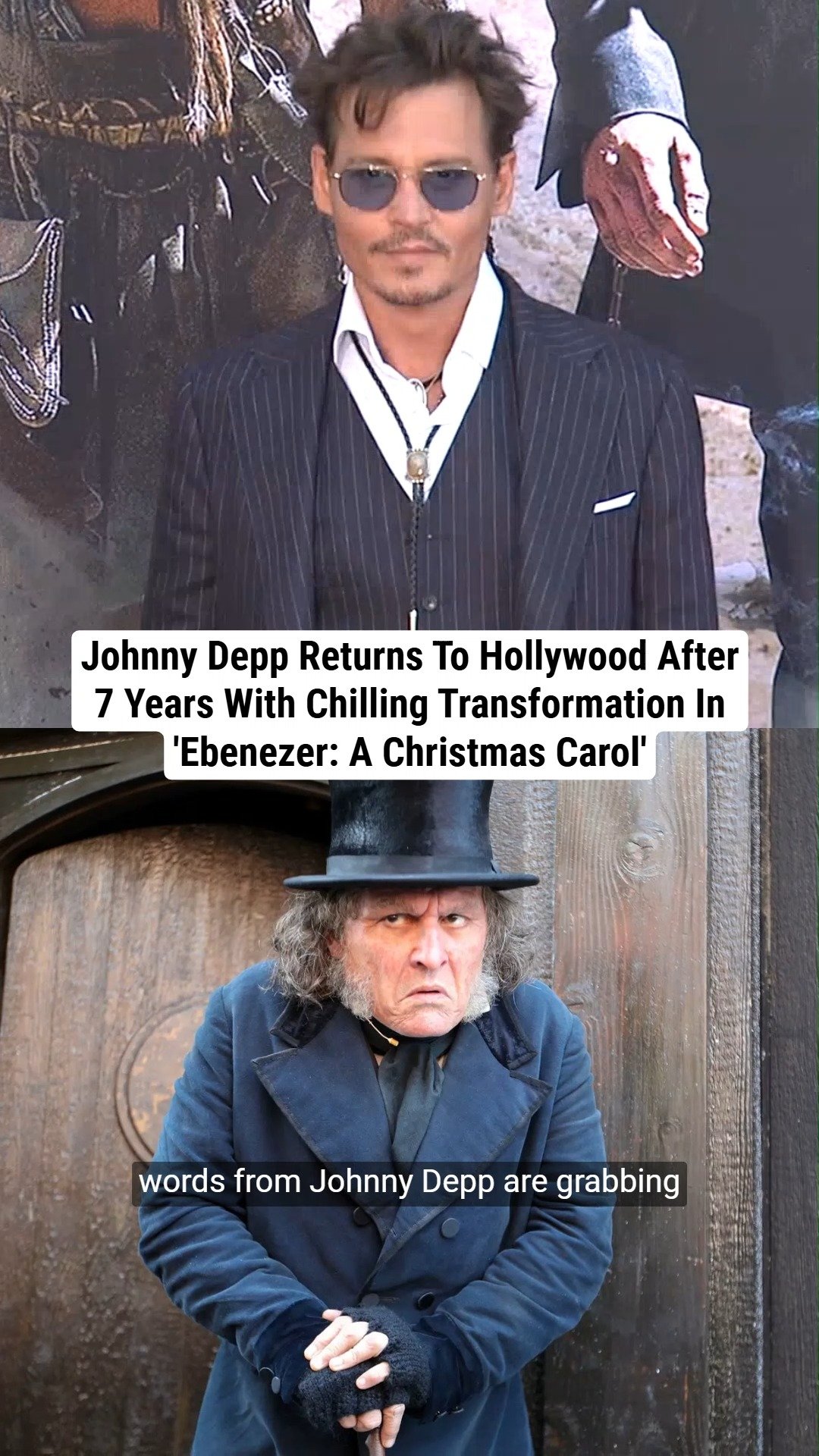 Johnny Depp Returns To Hollywood After 7 Years With Chilling Transformation In 'Ebenezer: A Christmas Carol'