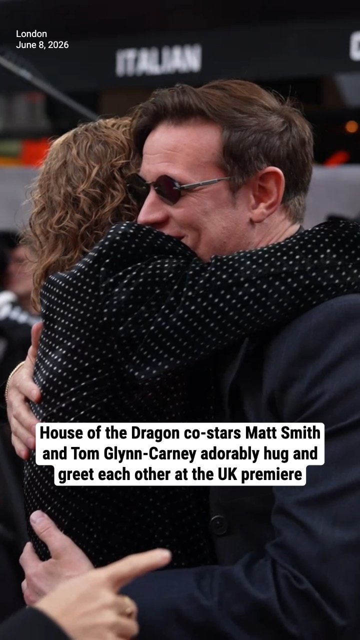 House of the Dragon co-stars Matt Smith and Tom Glynn-Carney adorably hug and greet each other at the UK premiere