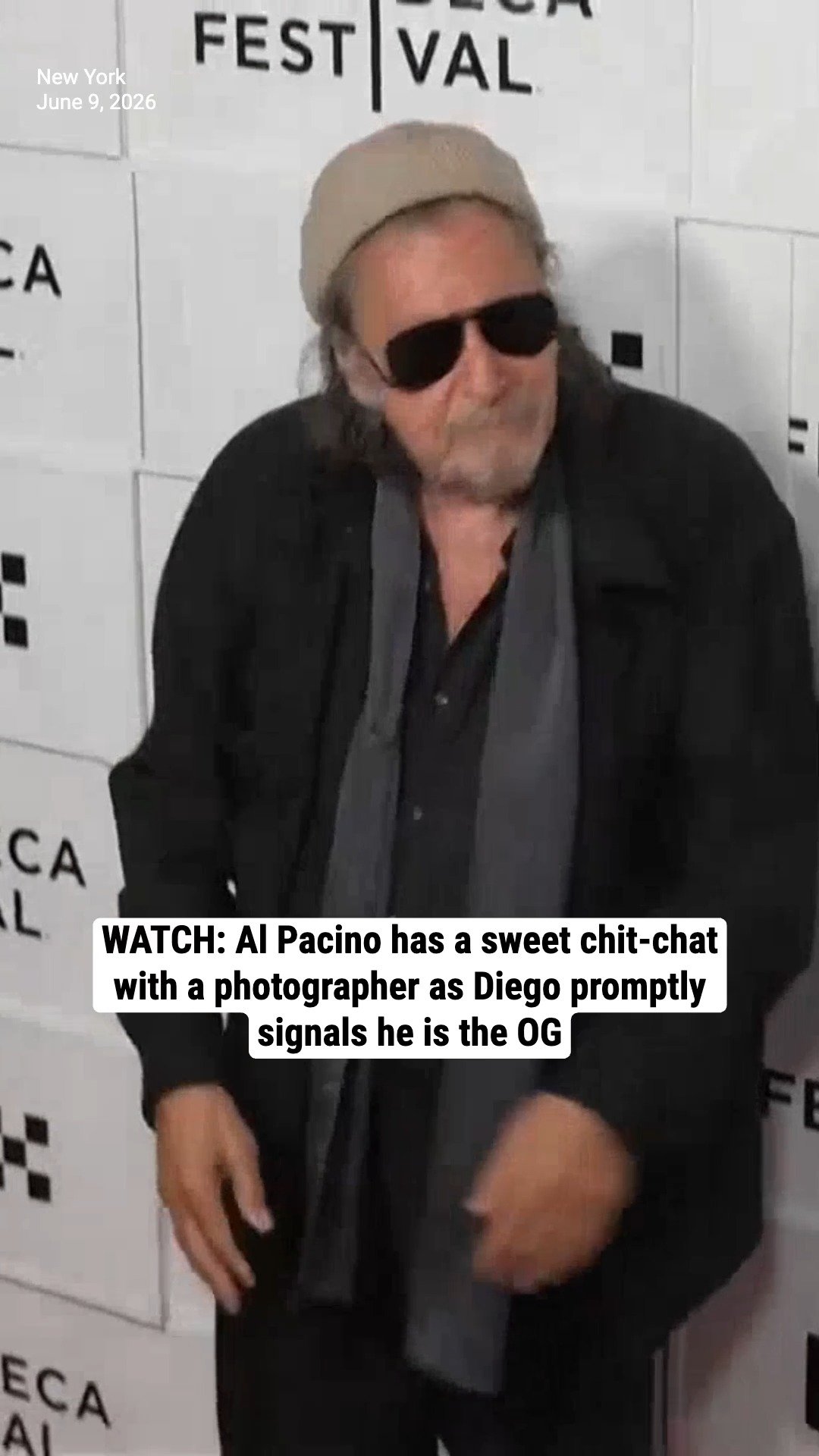 WATCH: Al Pacino has a sweet chit-chat with a photographer as Diego promptly signals he is the OG