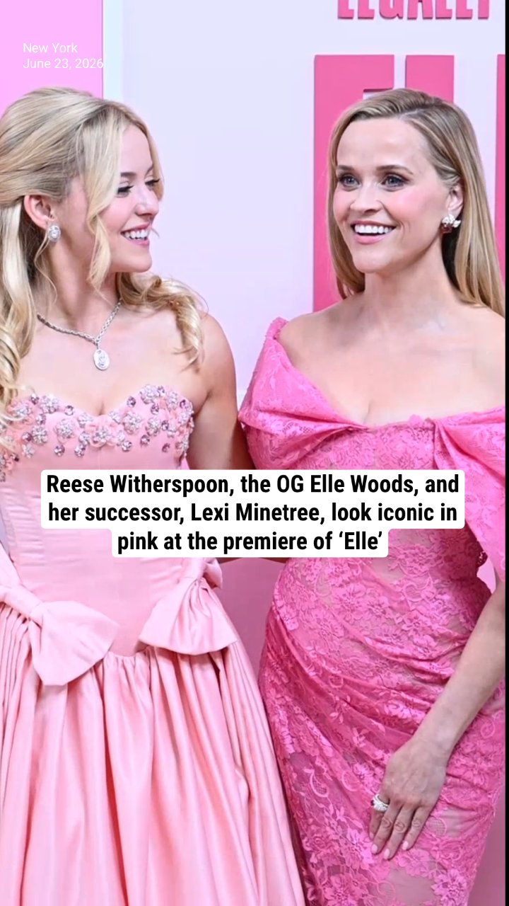 Reese Witherspoon, the OG Elle Woods, and her successor, Lexi Minetree, look iconic in pink at the premiere of ‘Elle’