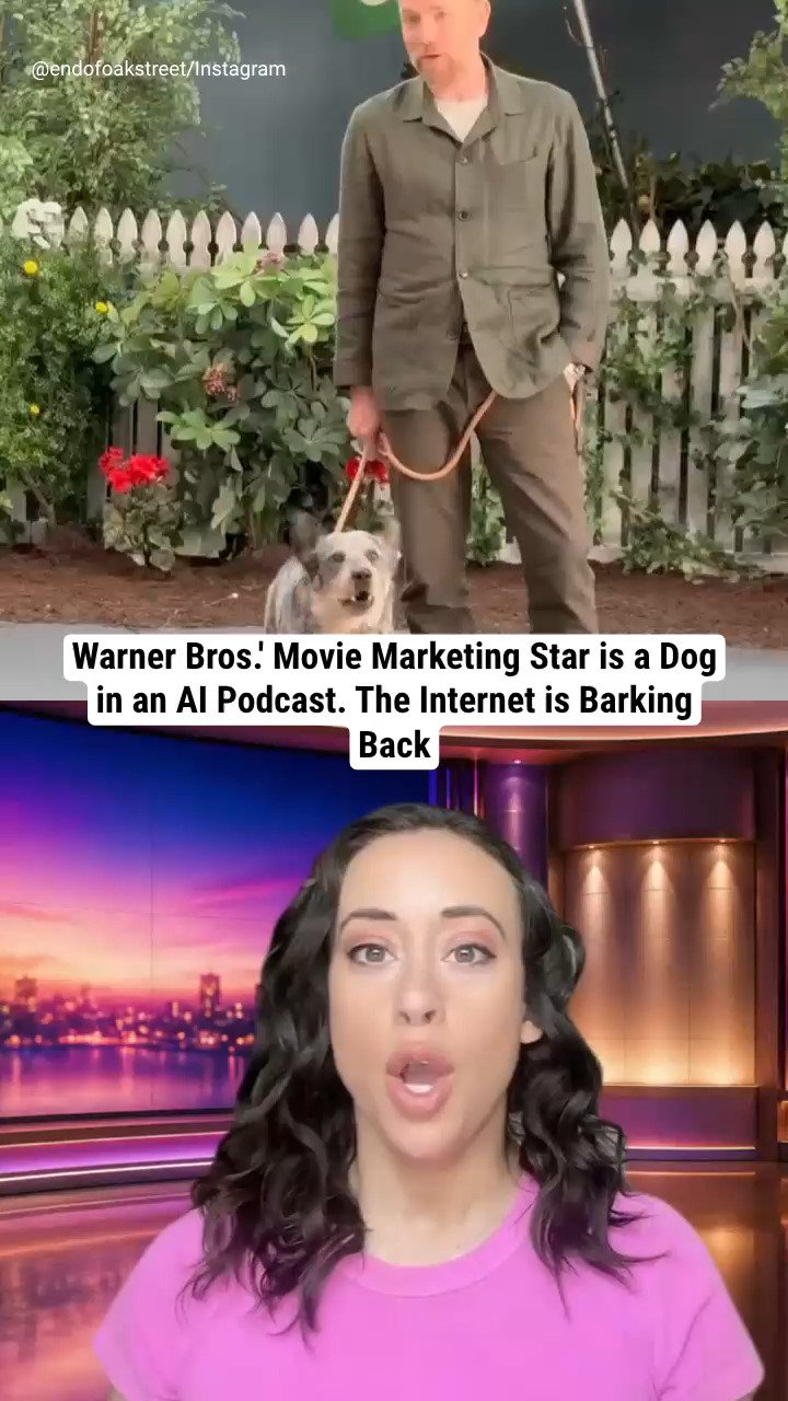Warner Bros.' Movie Marketing Star is a Dog in an AI Podcast. The Internet is Barking Back