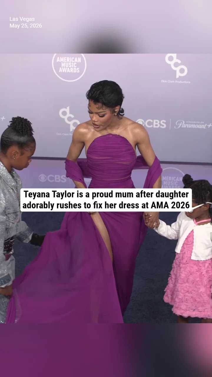 Teyana Taylor is a proud mum after daughter adorably rushes to fix her dress at AMA 2026