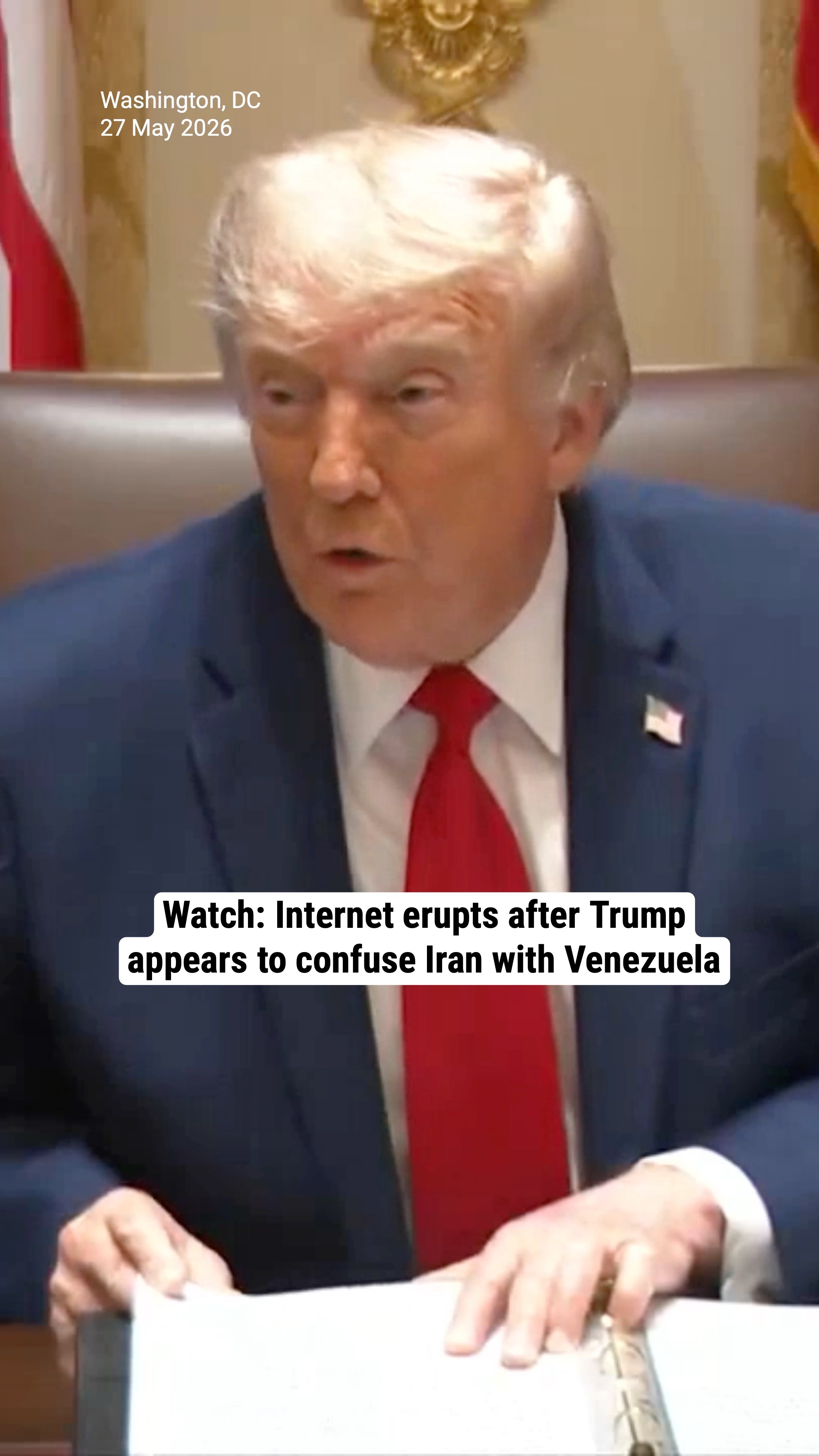 Watch: Internet erupts after Trump appears to confuse Iran with Venezuela