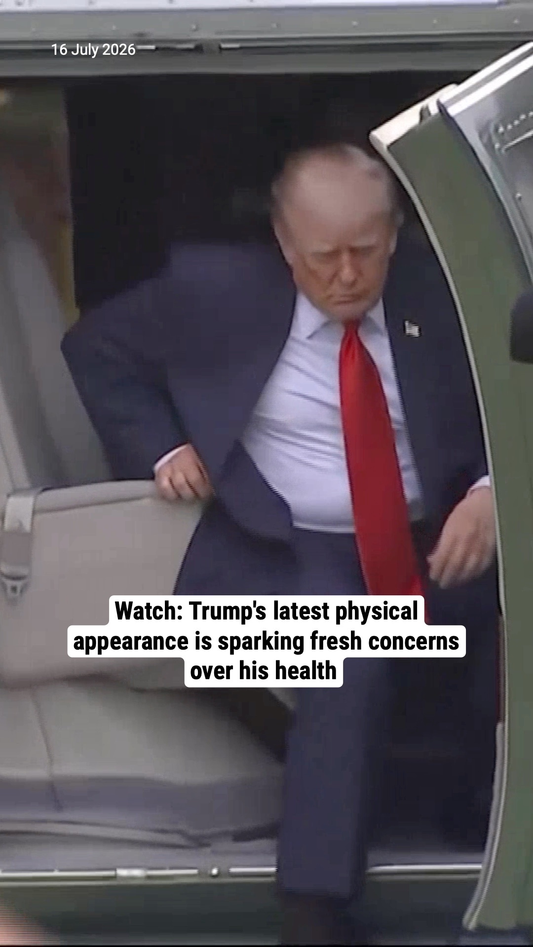 Watch: Trump's latest physical appearance is sparking fresh concerns over his health
