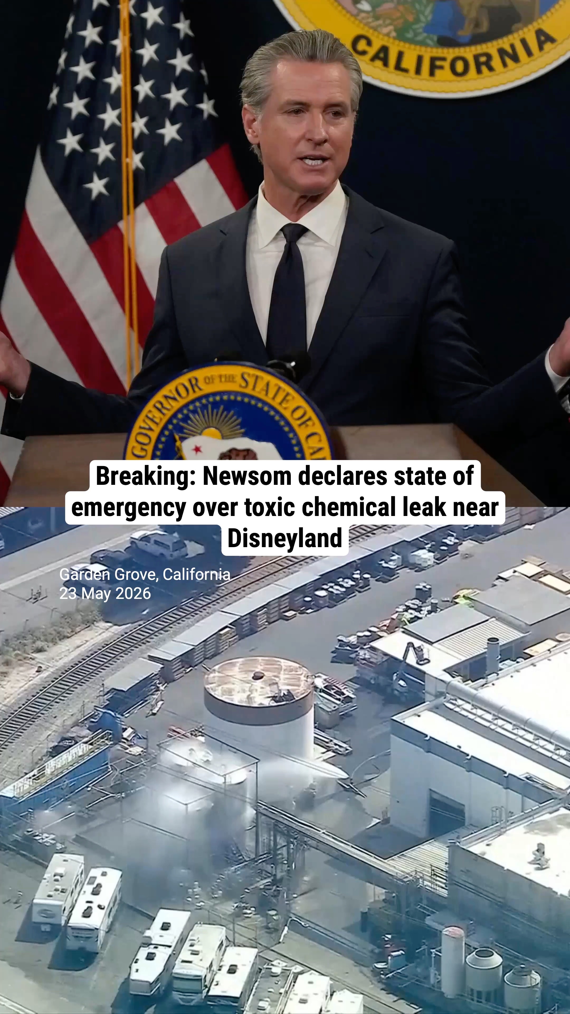 Breaking: Newsom declares state of emergency over toxic chemical leak near Disneyland