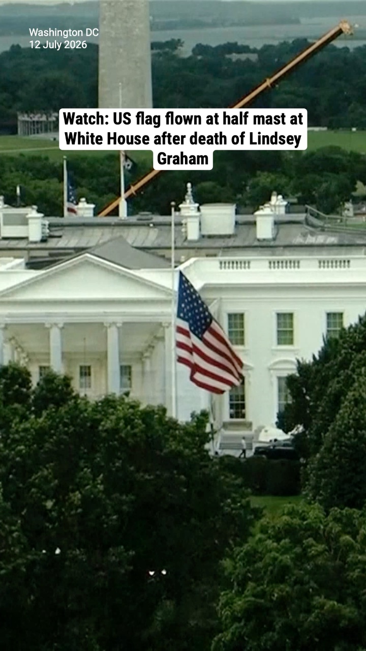 Watch: US flag flown at half mast at White House after death of Lindsey Graham