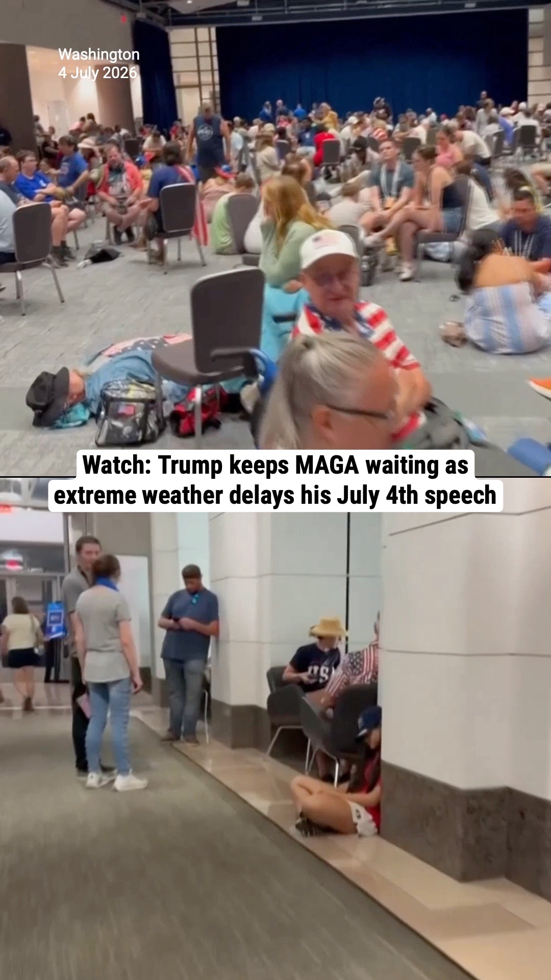 Watch: Trump keeps MAGA waiting as extreme weather delays his July 4th speech