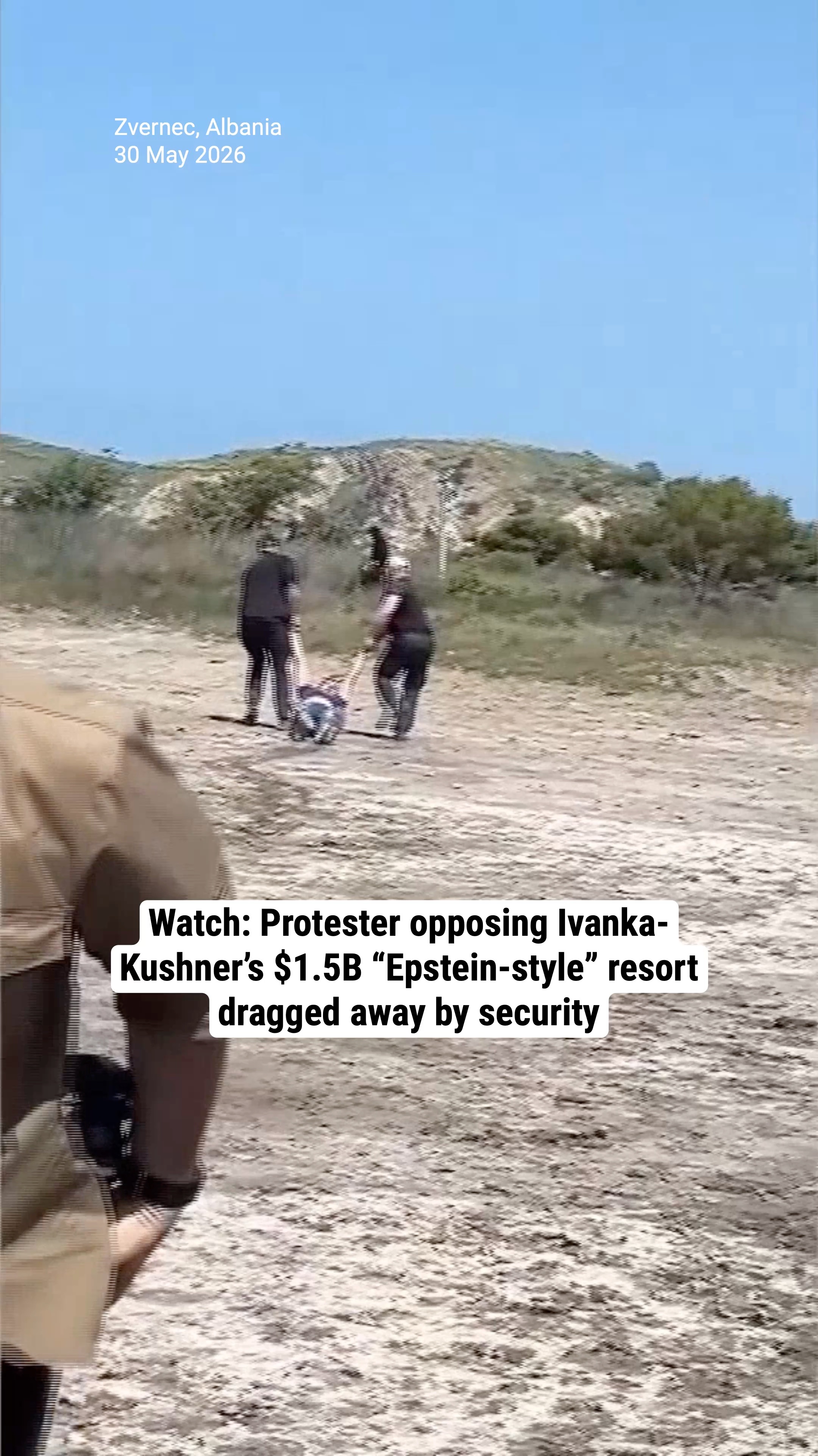 Watch: Protester opposing Ivanka-Kushner’s $1.5B “Epstein-style” resort dragged away by security