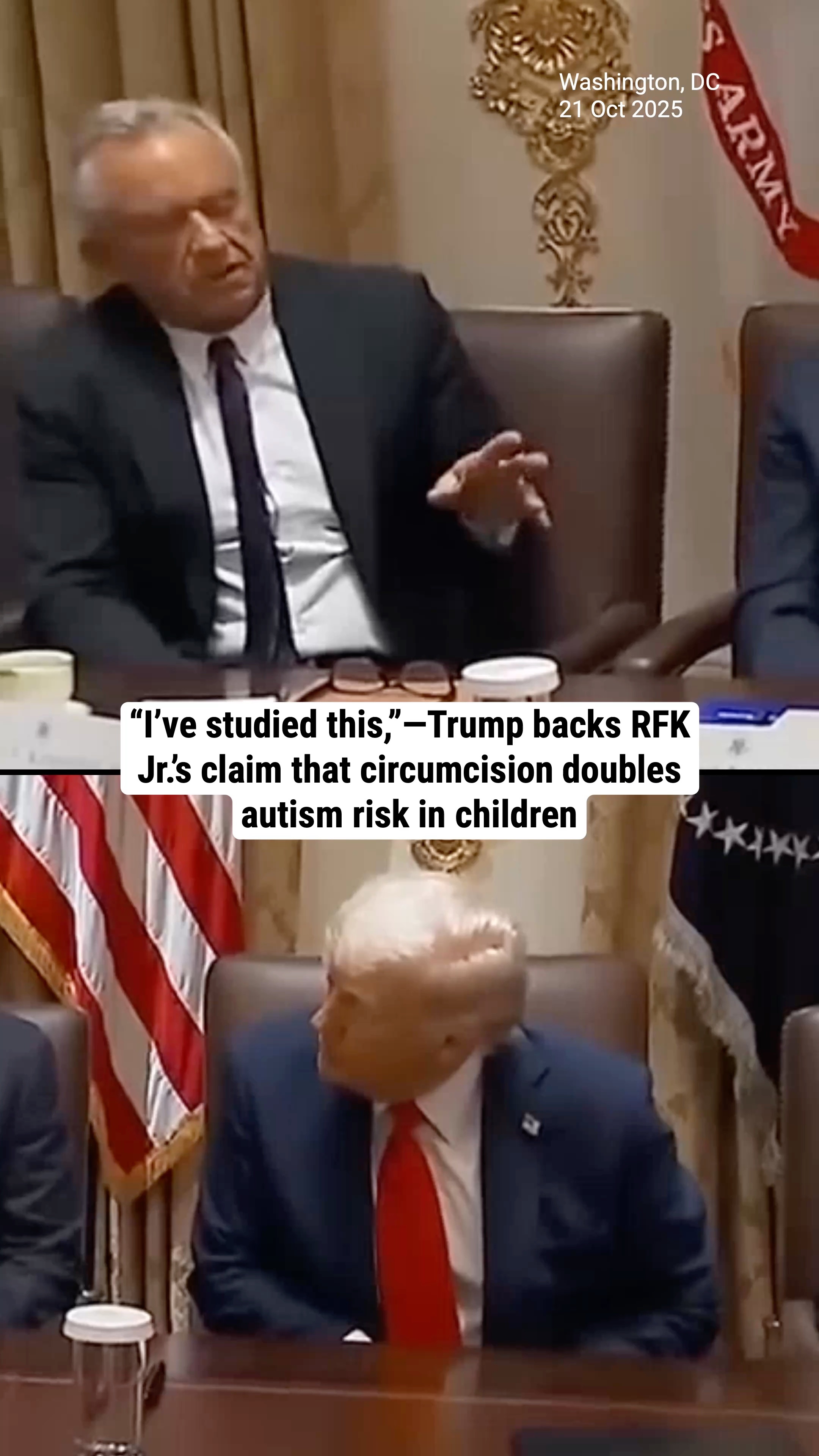 “I’ve studied this,”—Trump backs RFK Jr.’s claim that circumcision doubles autism risk in children