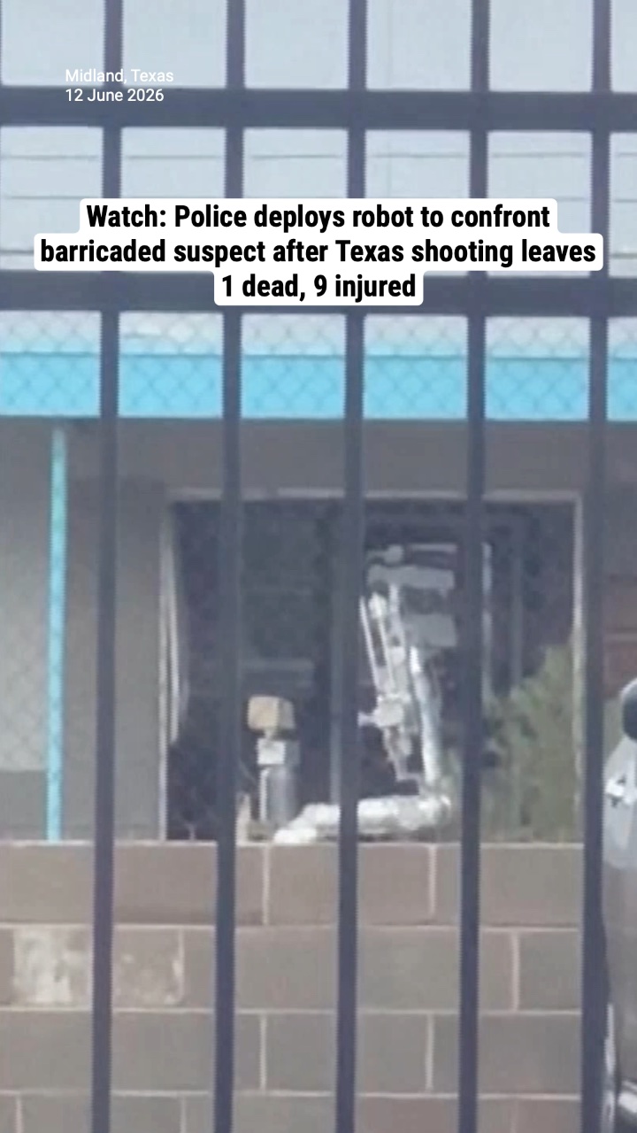 Watch: Police deploys robot to confront barricaded suspect after Texas shooting leaves 1 dead, 9 injured