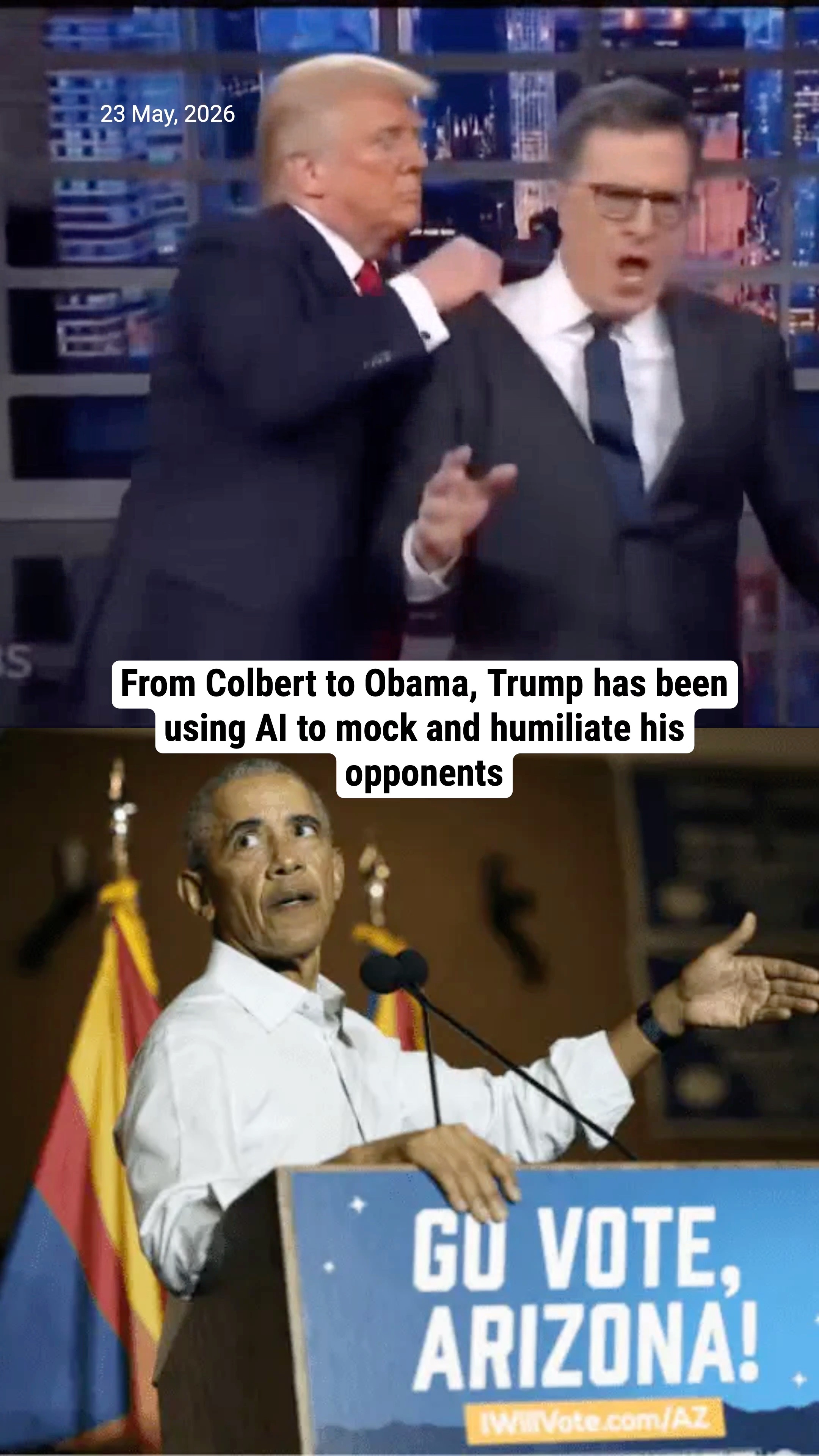 From Colbert to Obama, Trump has been using AI to mock and humiliate his opponents