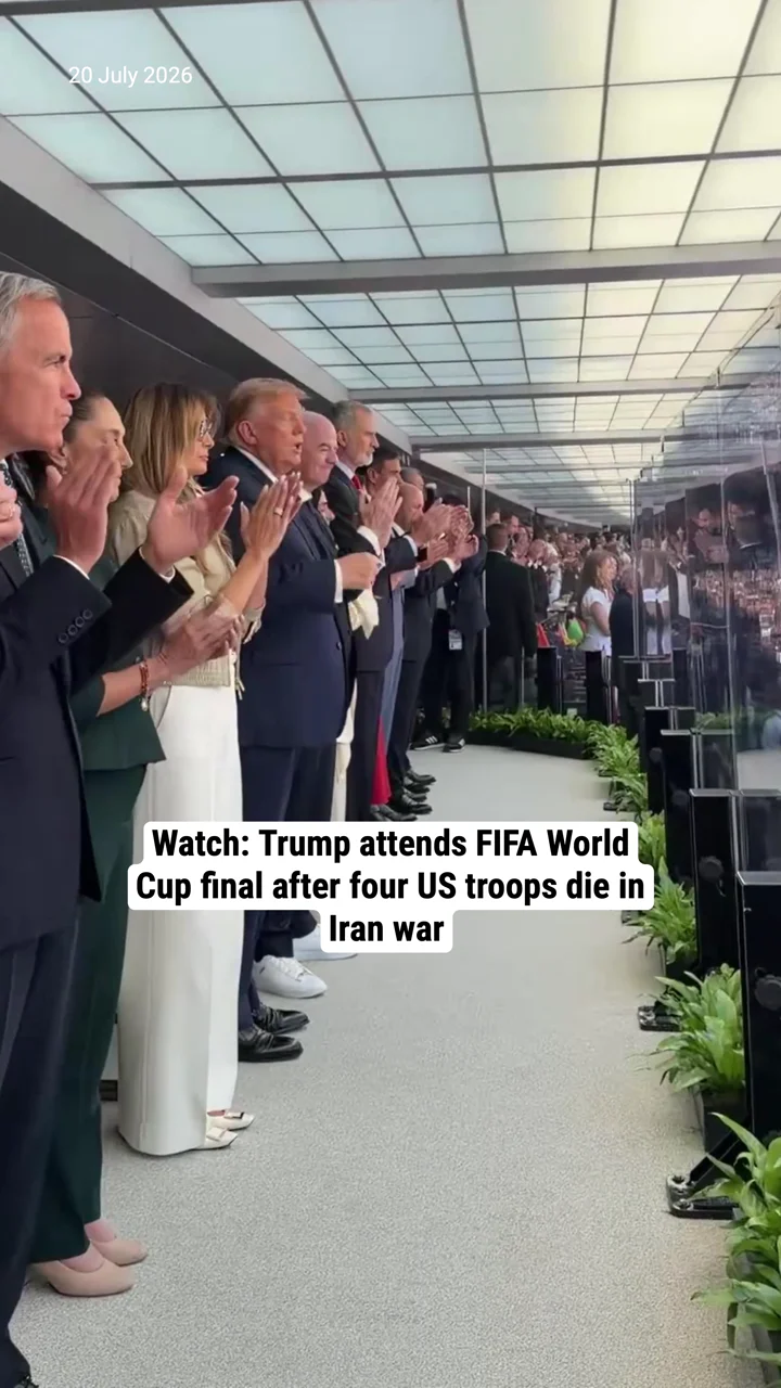 Watch: Trump attends FIFA World Cup final after four US troops die in Iran war