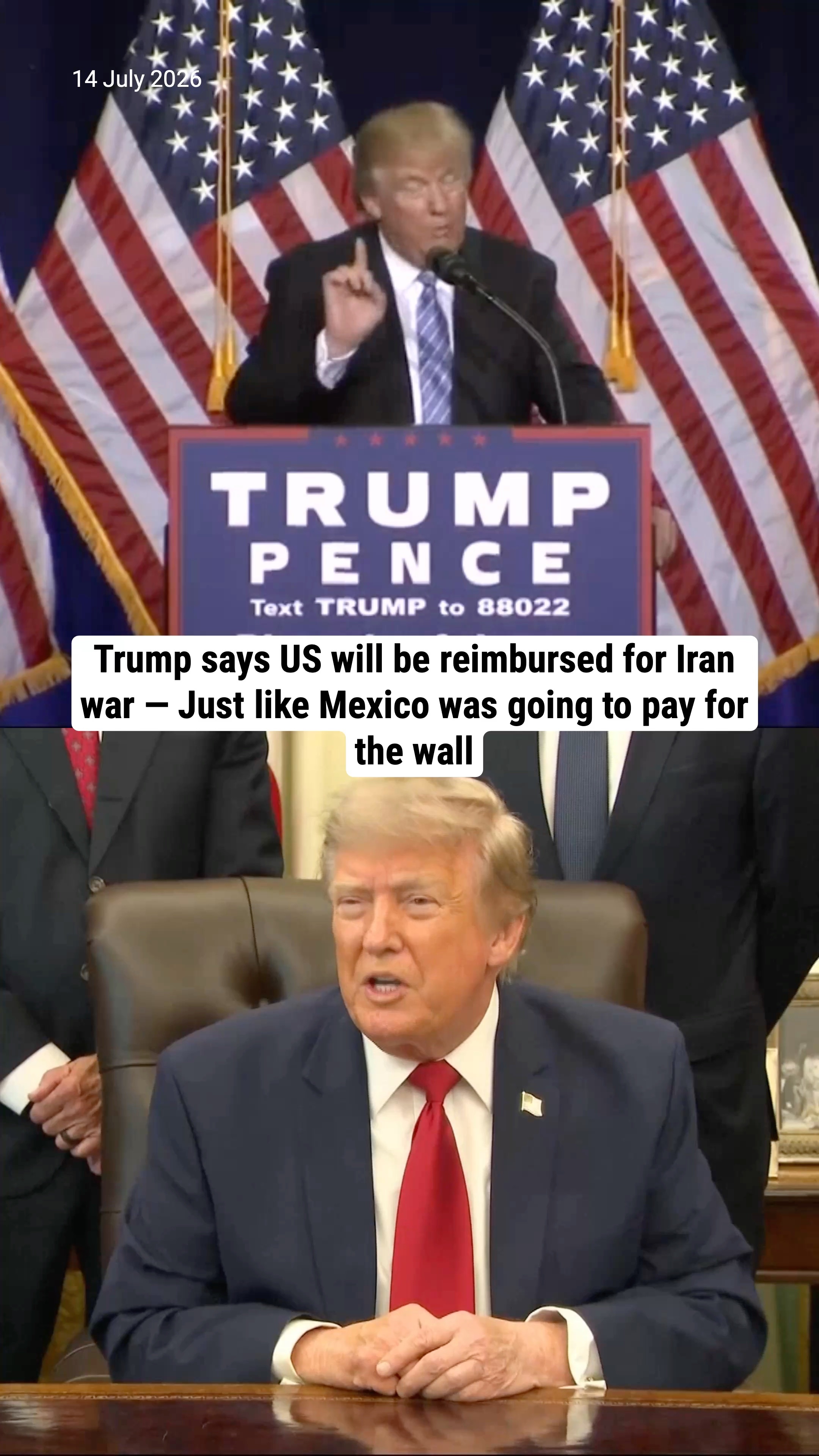 Trump says US will be reimbursed for Iran war — Just like Mexico was going to pay for the wall