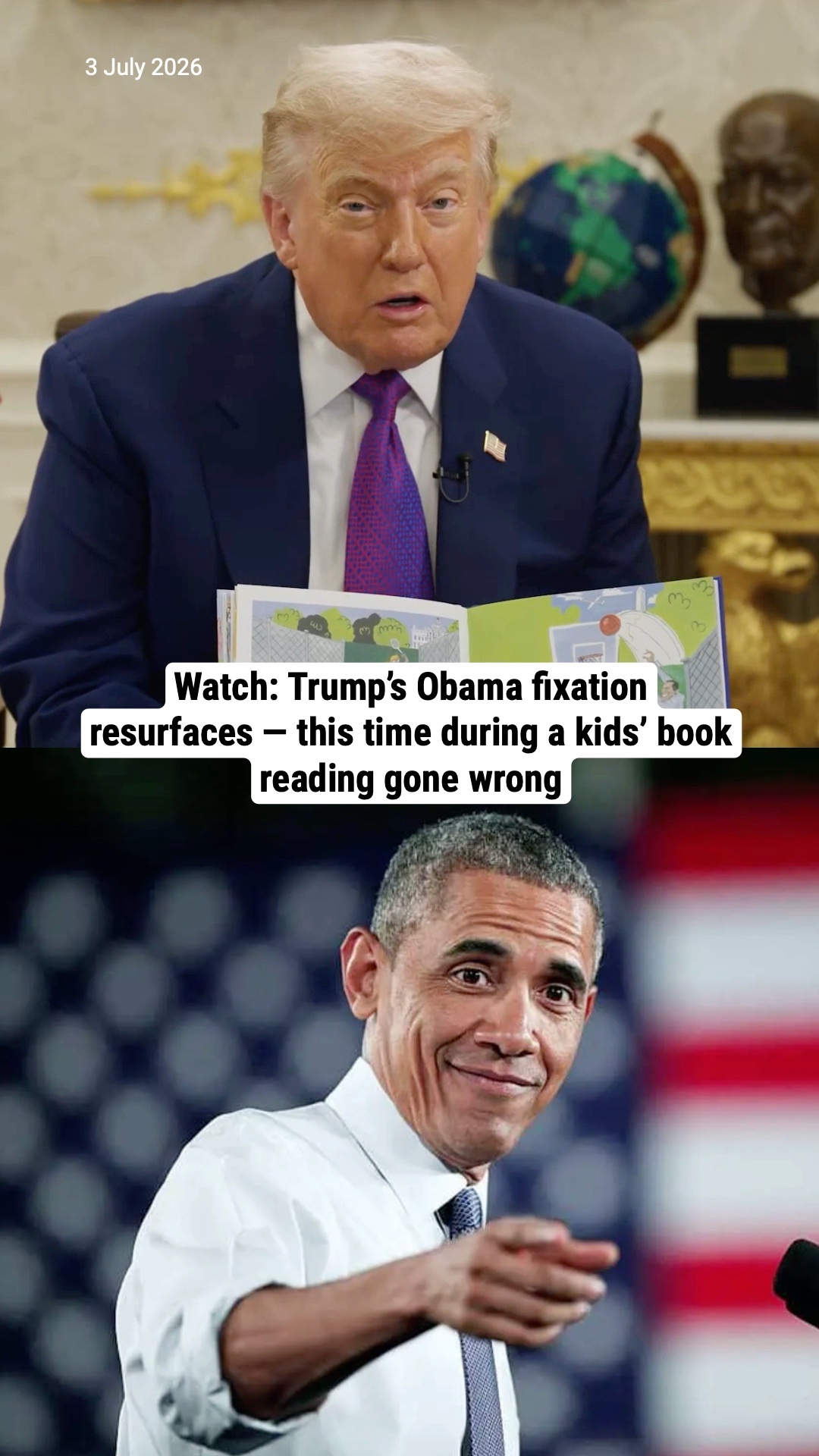 Watch: Trump’s Obama fixation resurfaces — this time during a kids’ book reading gone wrong