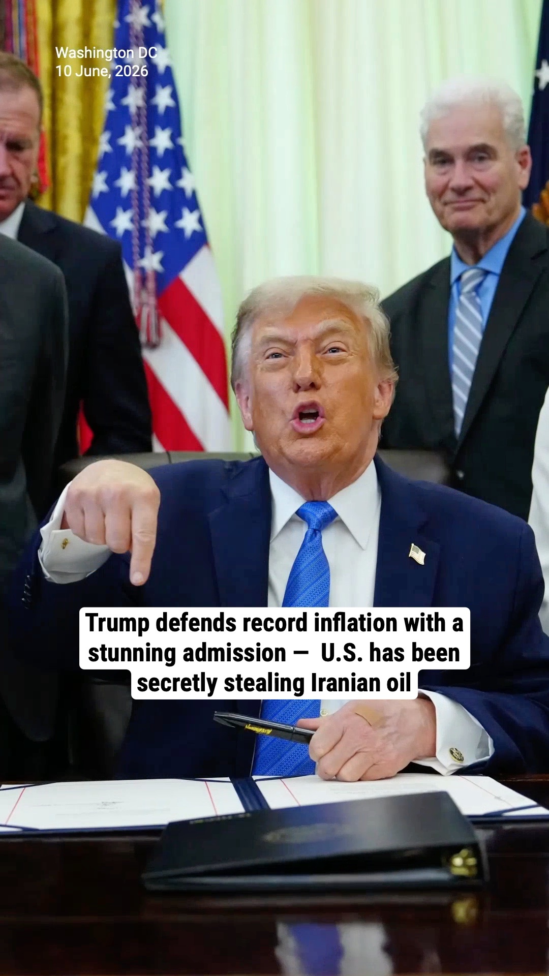 Trump defends record inflation with a stunning admission — the U.S. has been secretly stealing Iranian oil