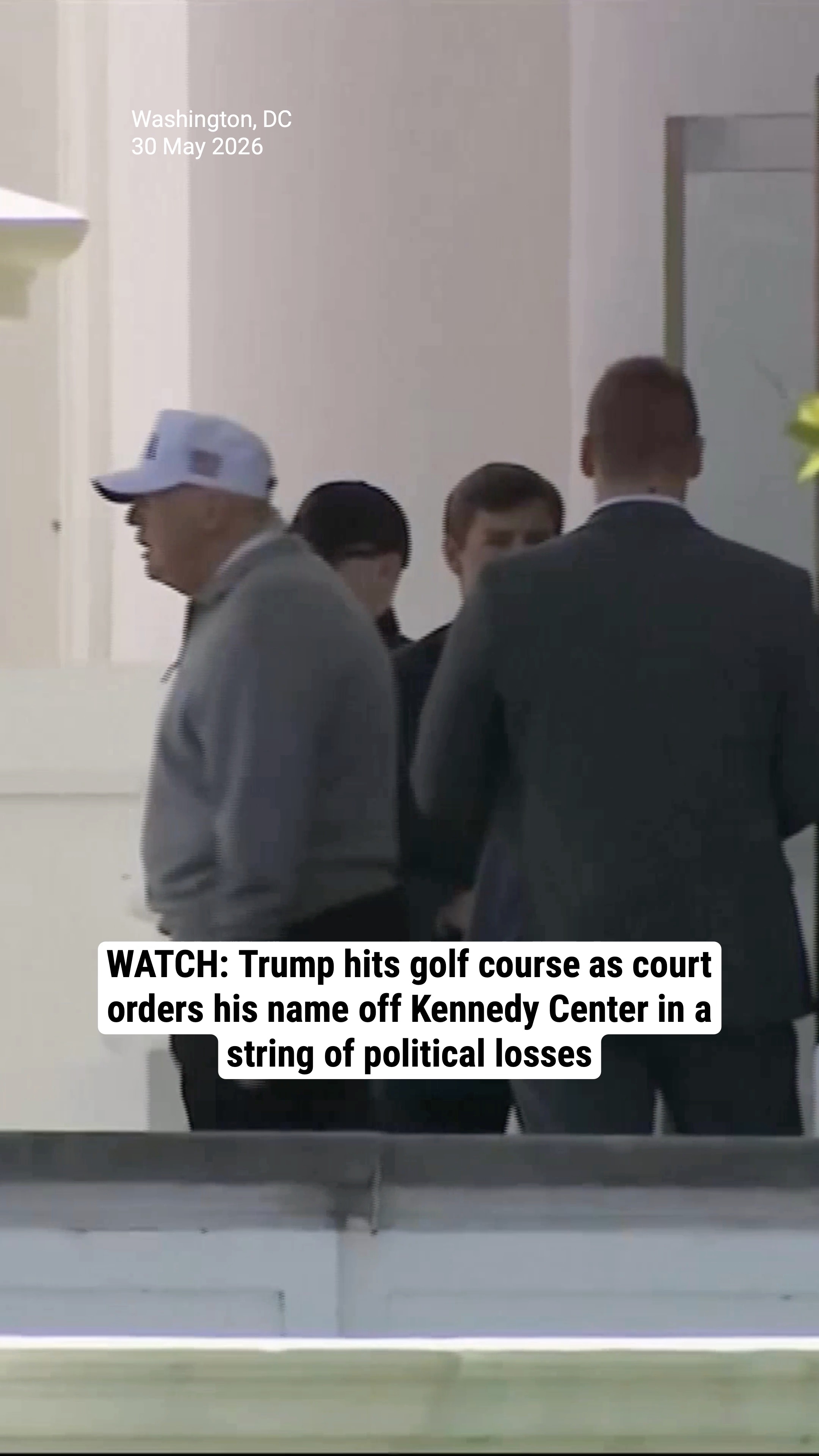 WATCH: Trump hits golf course as court orders his name off Kennedy Center in a string of political losses