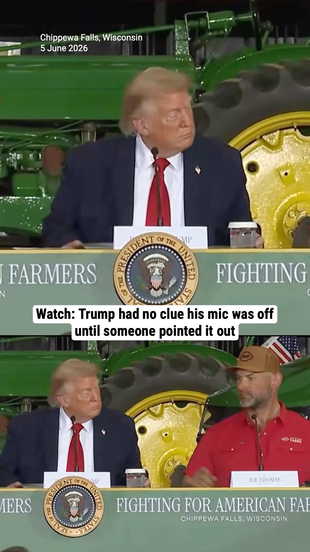 Watch: Trump had no clue his mic was off until someone pointed it out