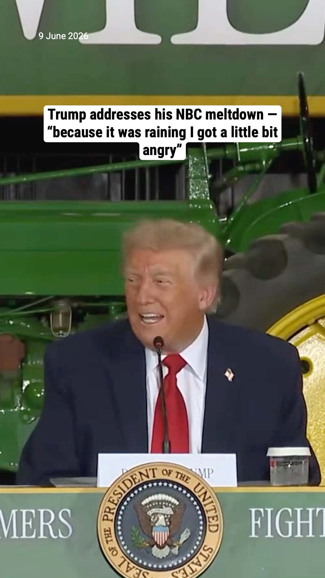 Trump addresses his NBC meltdown — “because it was raining, I got a little bit angry”