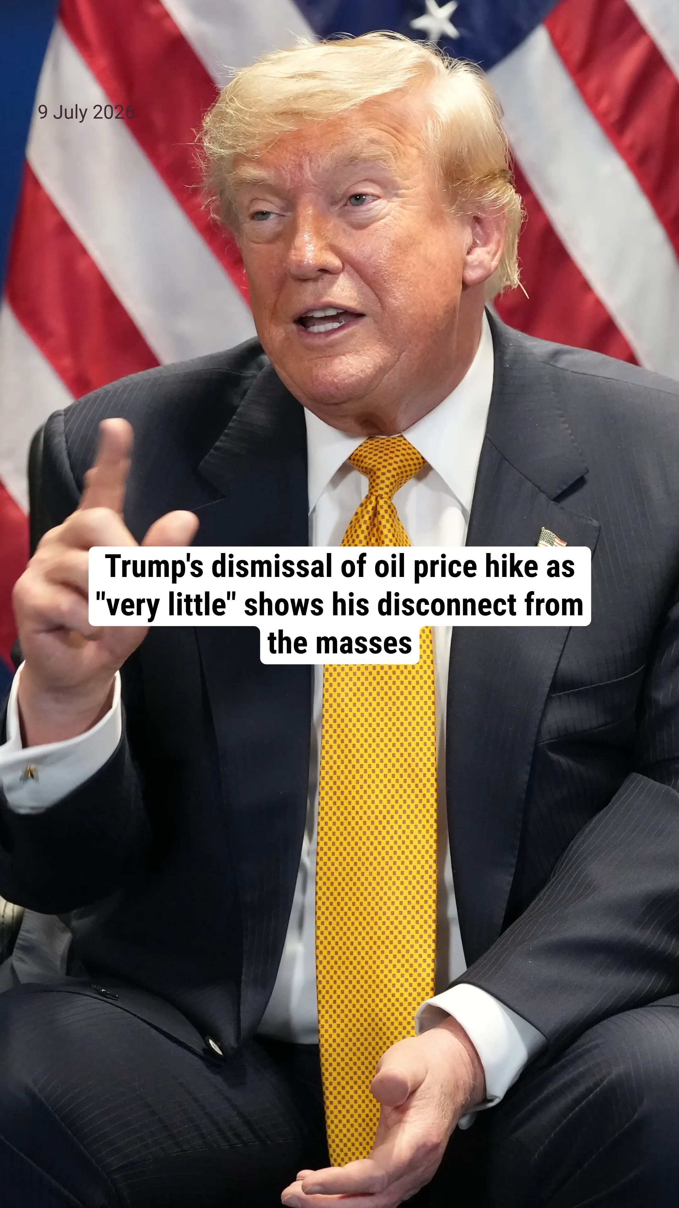 Trump's dismissal of oil price hike as "very little" shows his disconnect from the masses