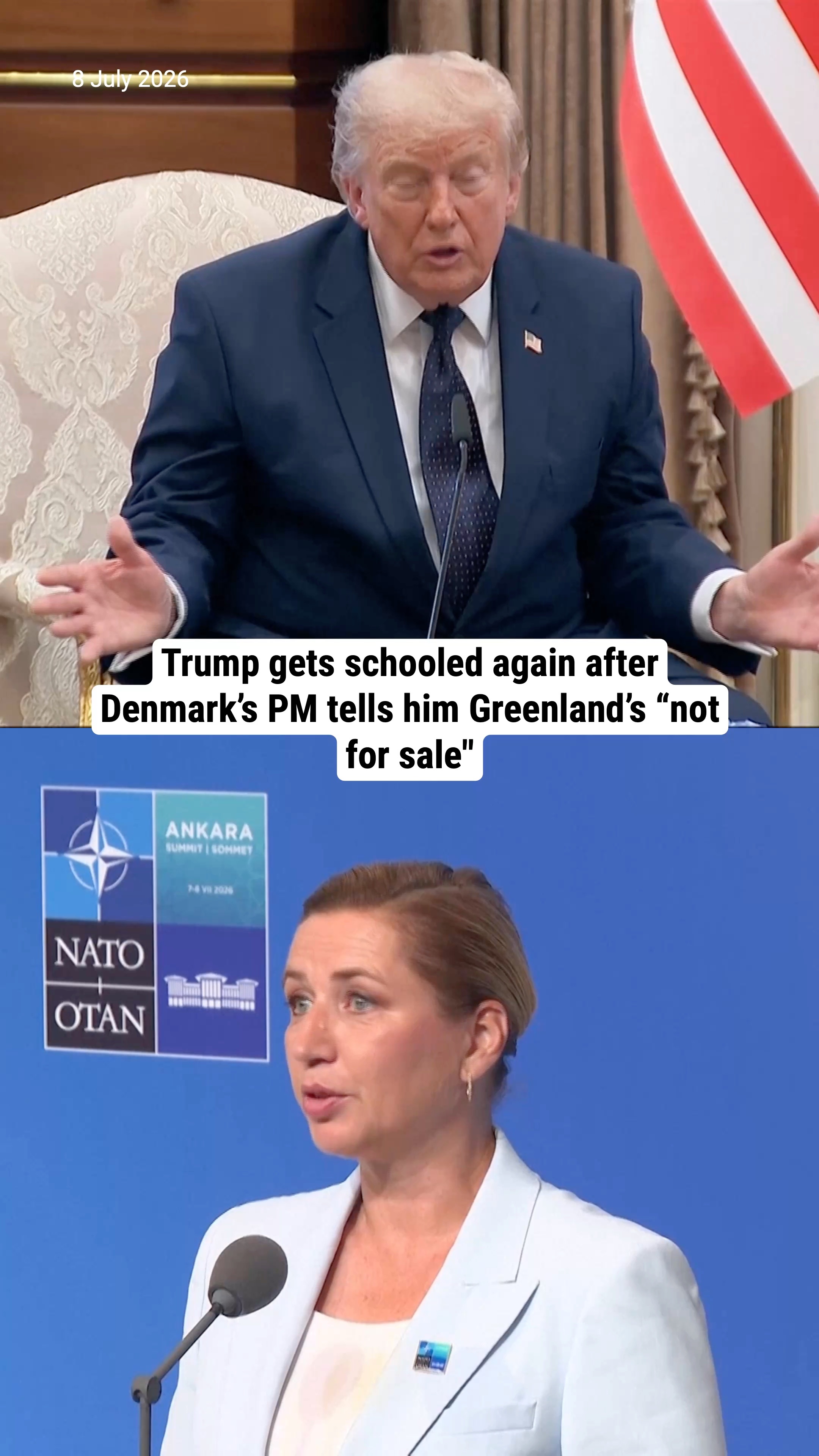 Trump gets schooled again after Denmark’s PM tells him Greenland’s “not for sale”