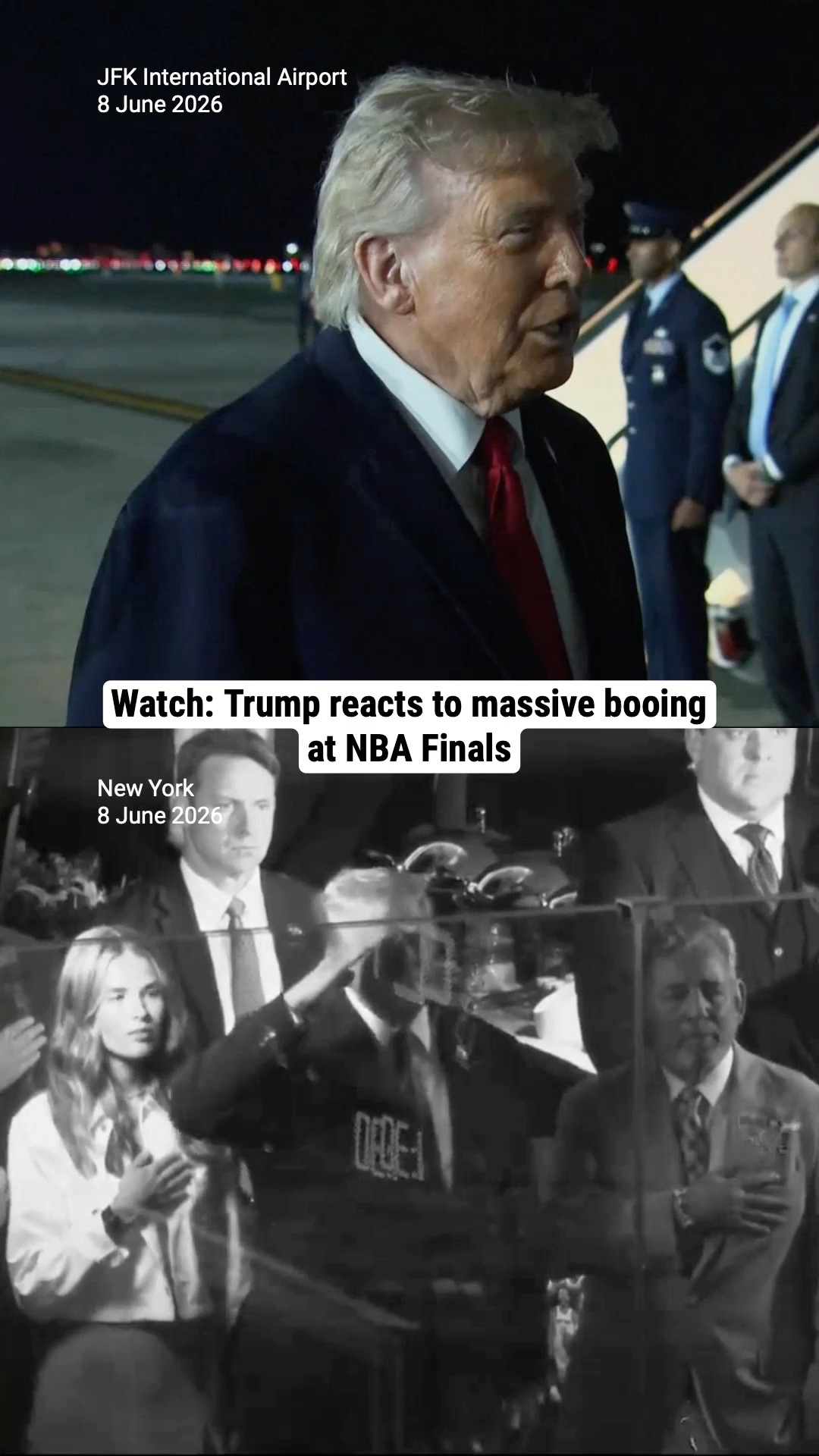 Watch: Trump reacts to massive booing at NBA Finals