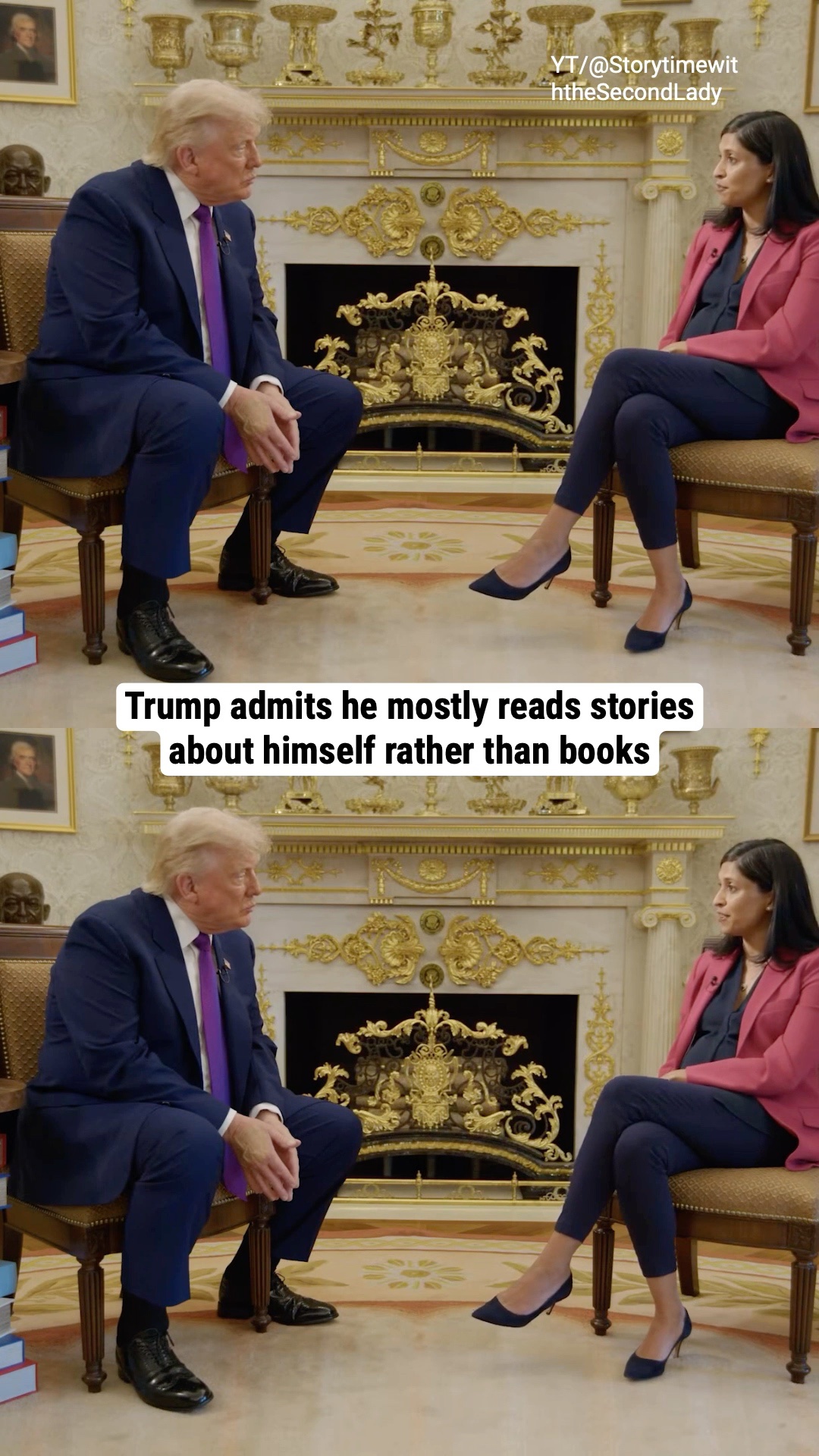 Trump admits he mostly reads stories about himself rather than books