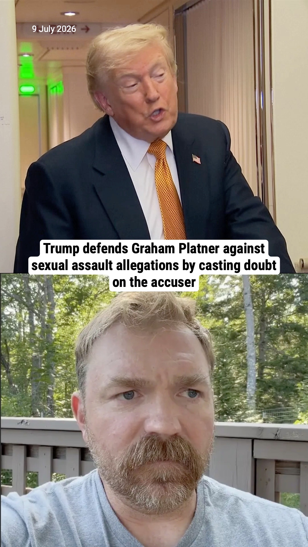 Trump defends Graham Platner against sexual assault allegations by casting doubt on the accuser