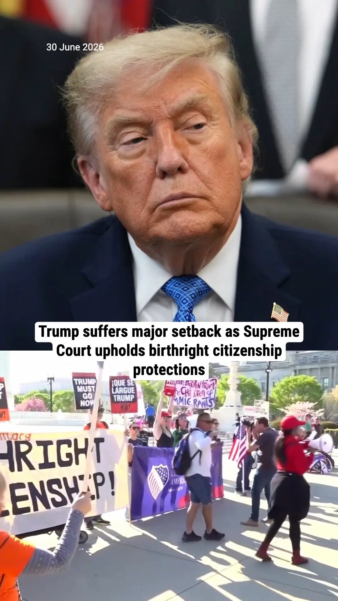 Trump suffers major setback as Supreme Court upholds birthright citizenship protections