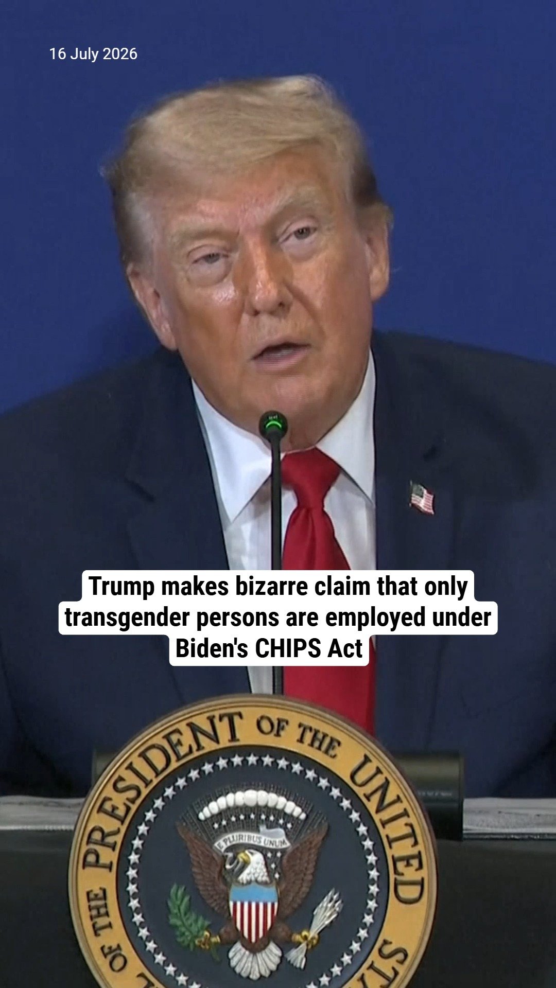 Trump makes bizarre claim that only transgender persons are employed under Biden's CHIPS and Science Act