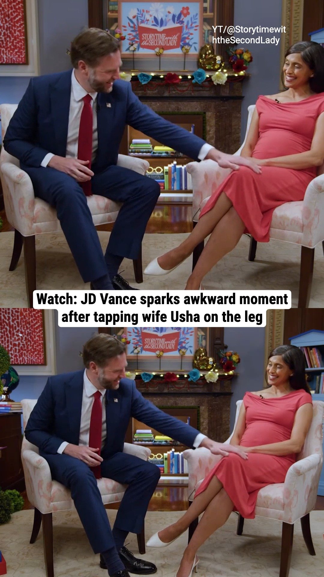 Watch: JD Vance sparks awkward moment after tapping wife Usha on the leg