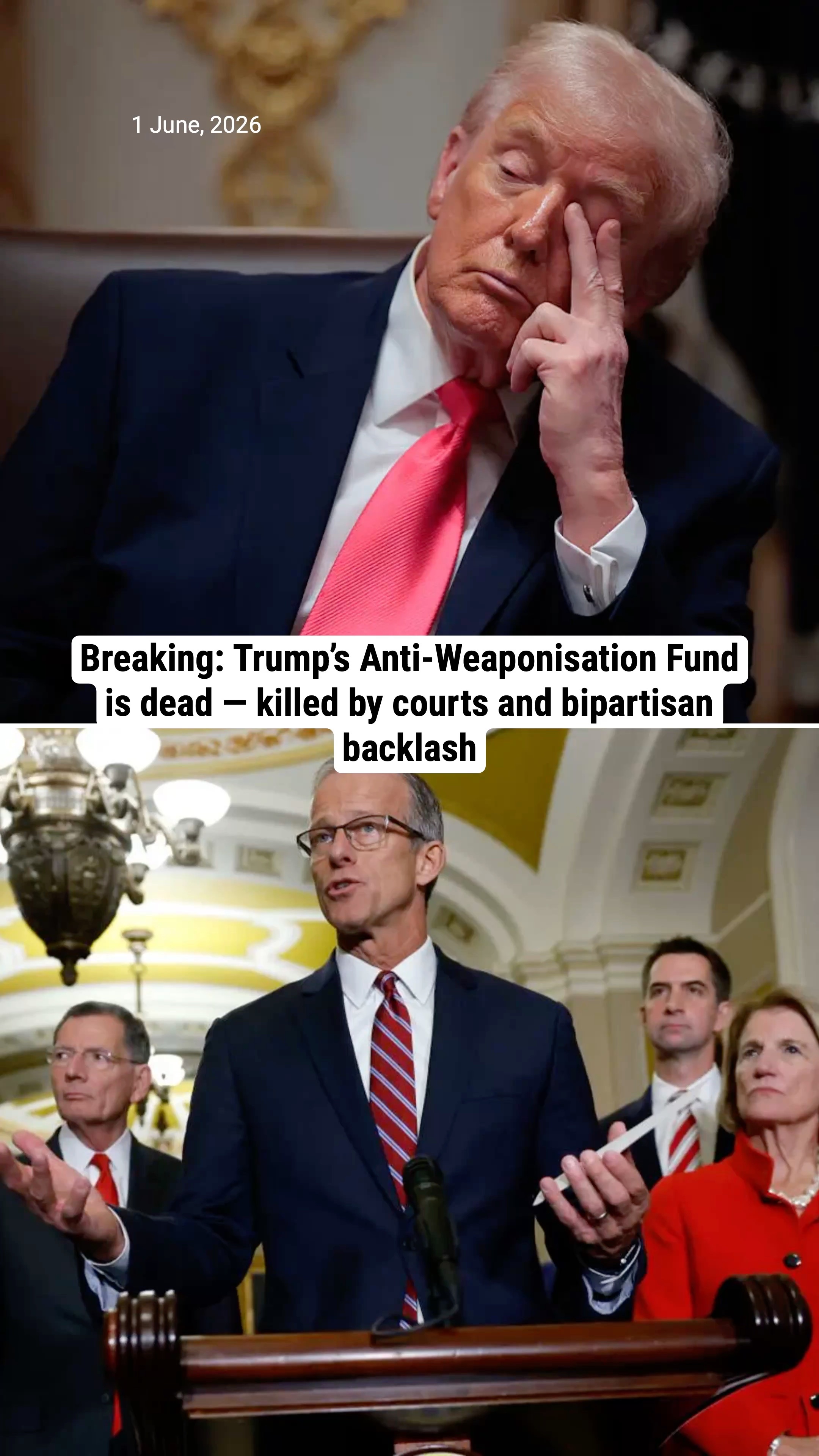 Breaking: Trump’s Anti-Weaponisation Fund is dead — killed by courts and bipartisan backlash