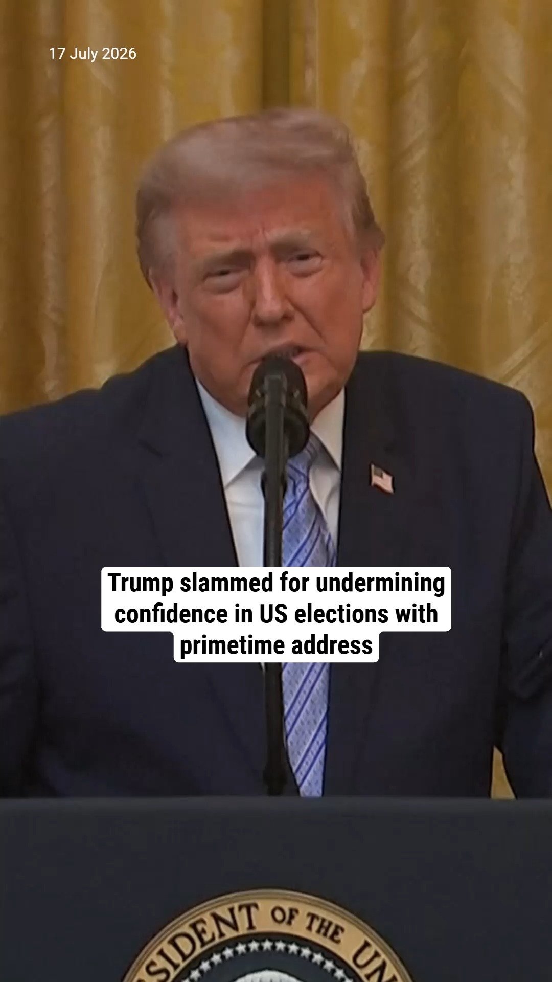 Trump slammed for undermining confidence in US elections with primetime address