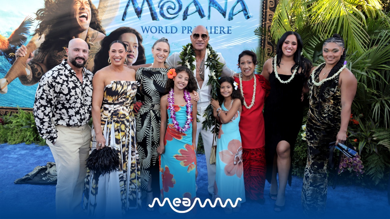 Dwayne Johnson Brings His Entire Blended Family to Moana Premiere in Rarest Public Outing