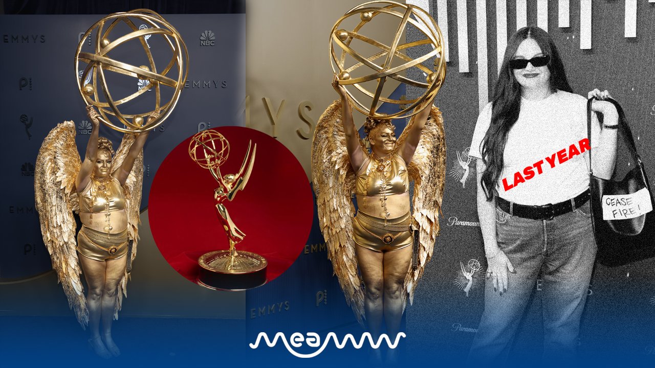 Meg Stalter Transforms Into a Human Emmy One Year After Wearing Jeans to the Ceremony