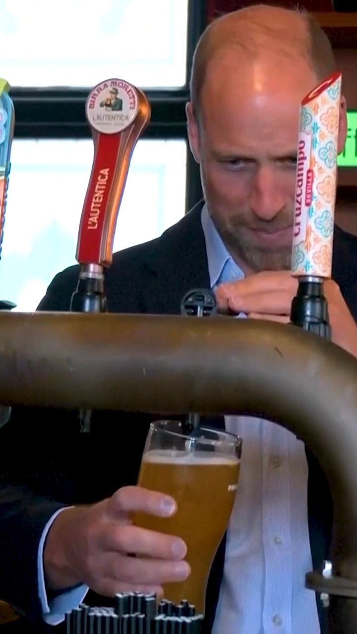 Prince William Pulls a Pint and Charms Locals During Visit to South London Community Pub