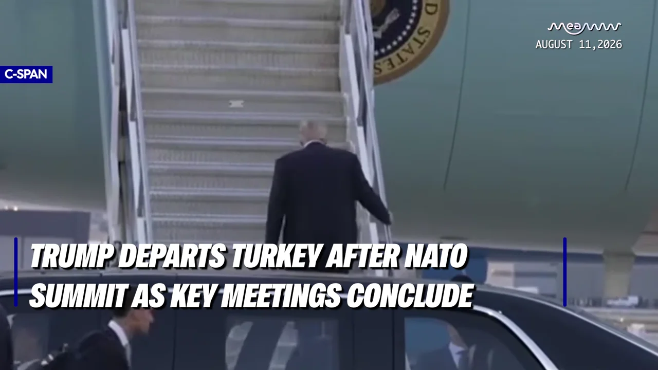 Watch: Donald Trump Departs Turkey Following NATO Summit in Ankara