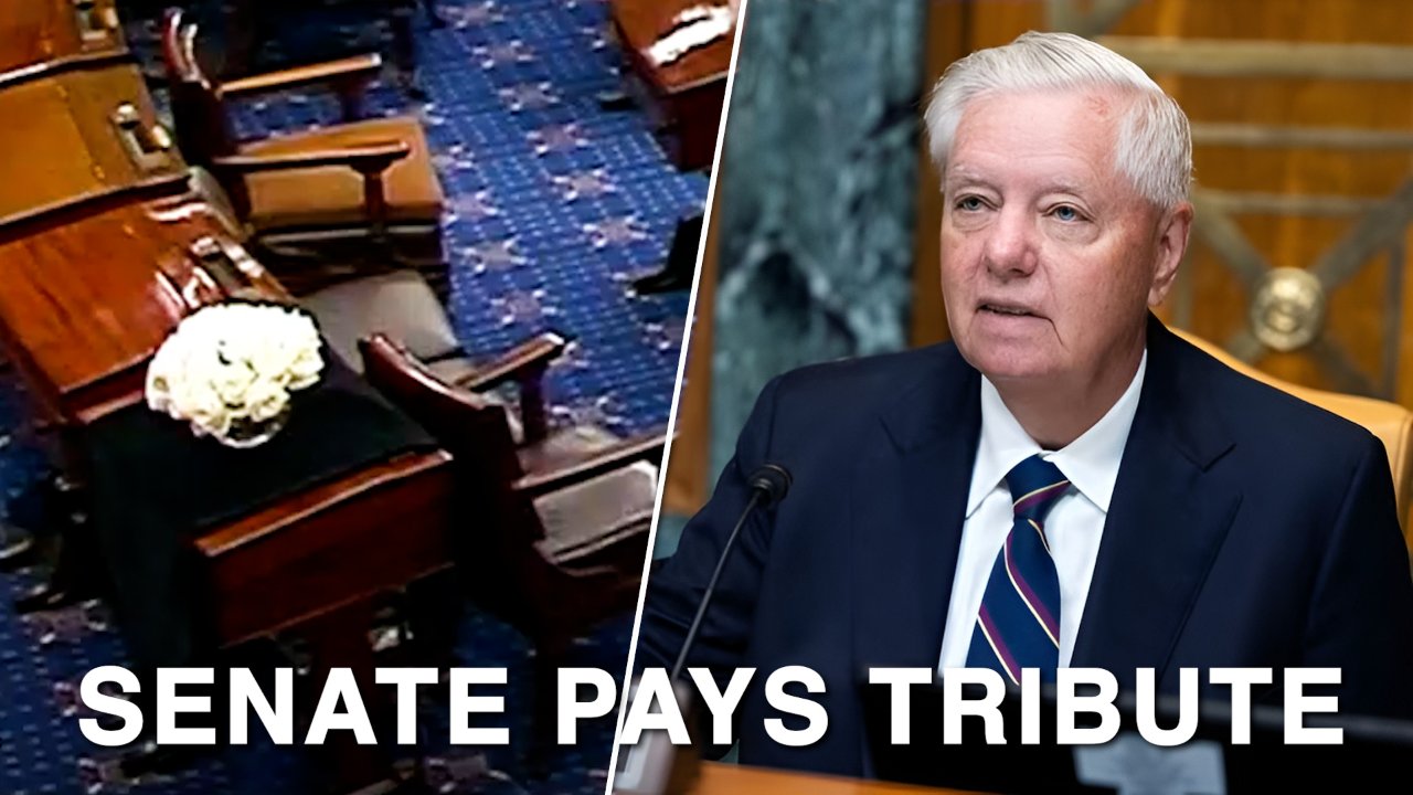 Senate Honors Lindsey Graham With Black Shroud and White Roses Over His Desk