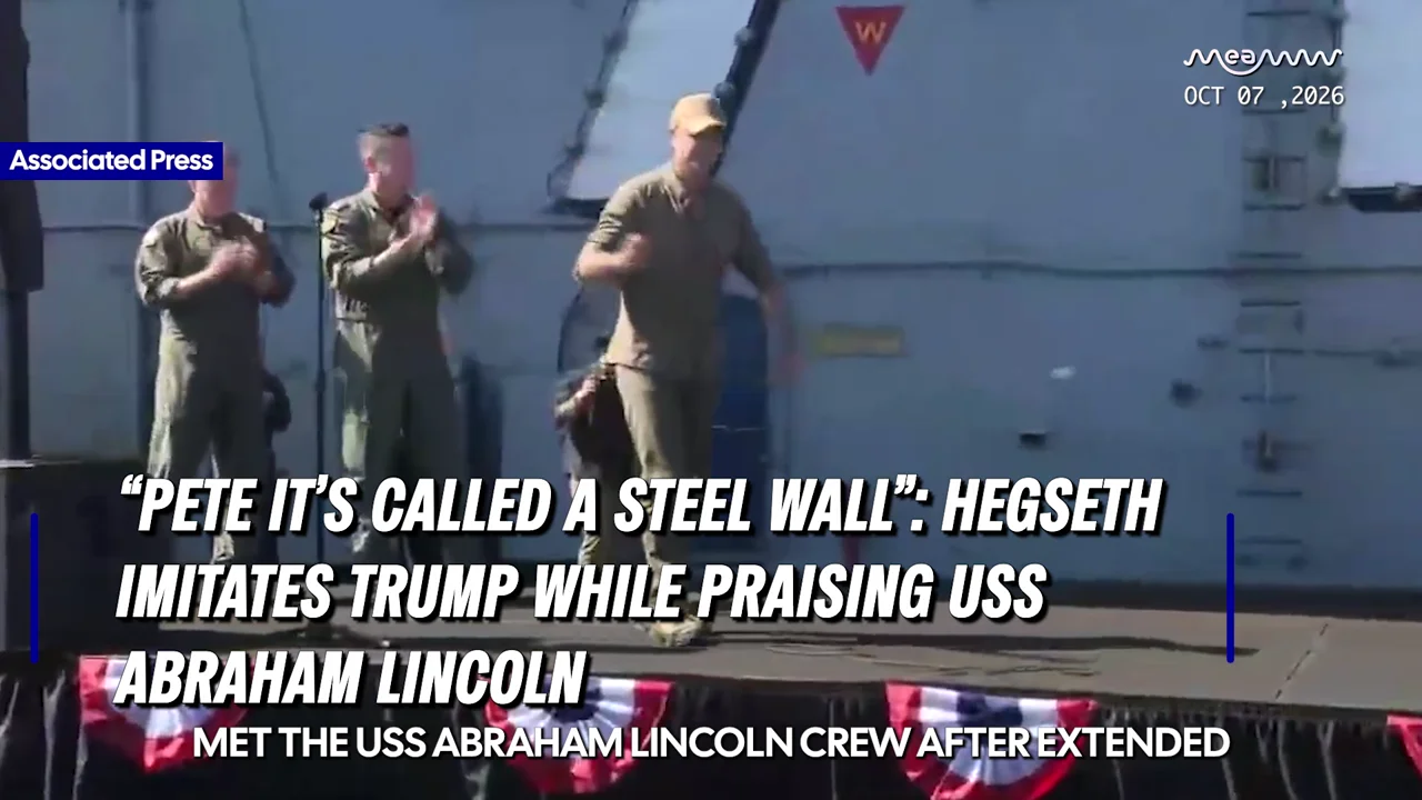 “Pete It’s Called A Steel Wall”:Hegseth Imitates Trump While Praising USS Abraham Lincoln
