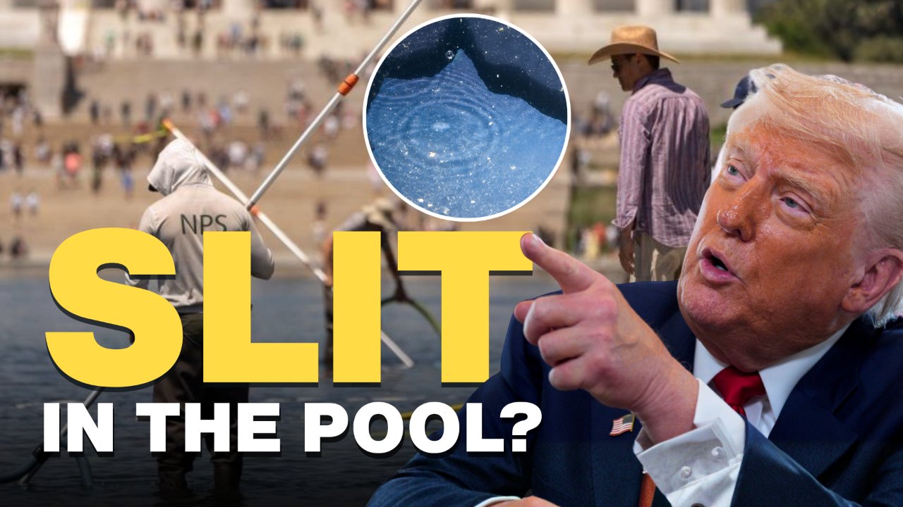 Trump Says ‘Slit’ Found in Reflecting Pool, Claims Vandalism Evidence